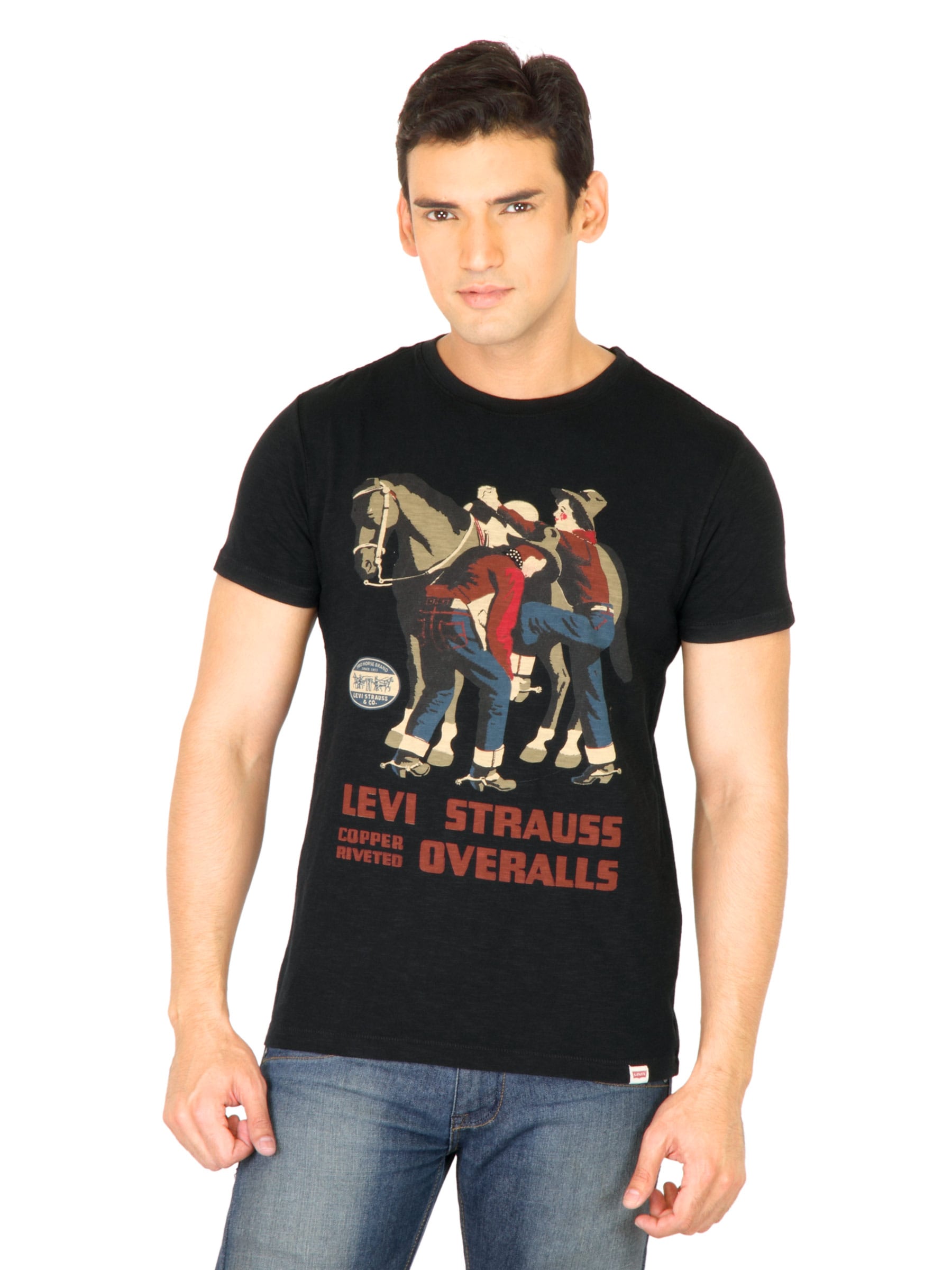 Levi's Men Graphic Print Black Tshirt