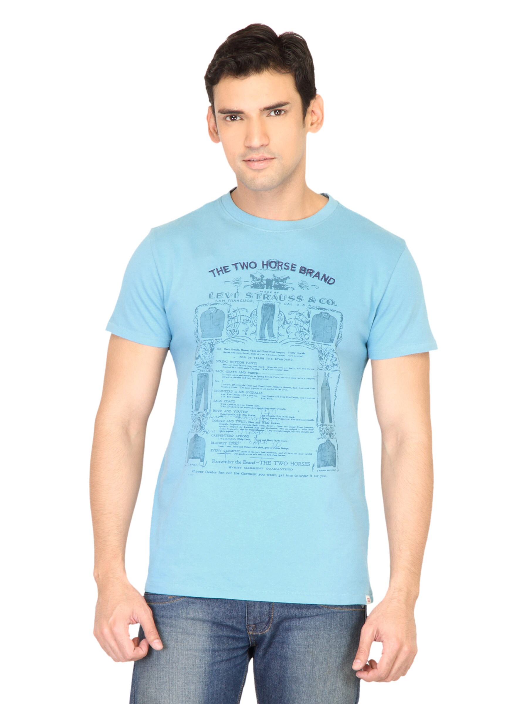 Levi's Men Graphic Print Blue Tshirt