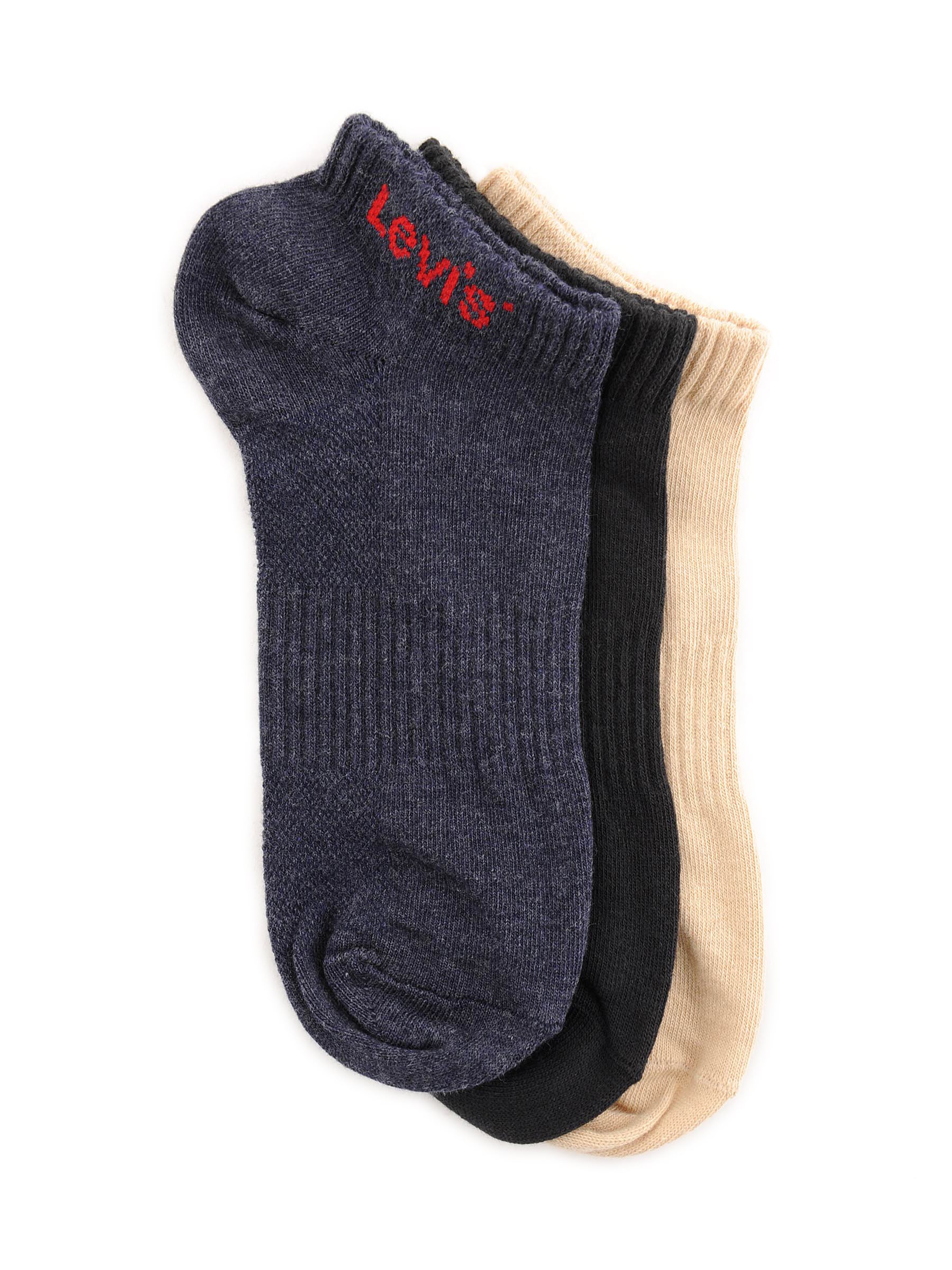 Levis Men Trainer Liner Flat Knit Pack of 3 Socks