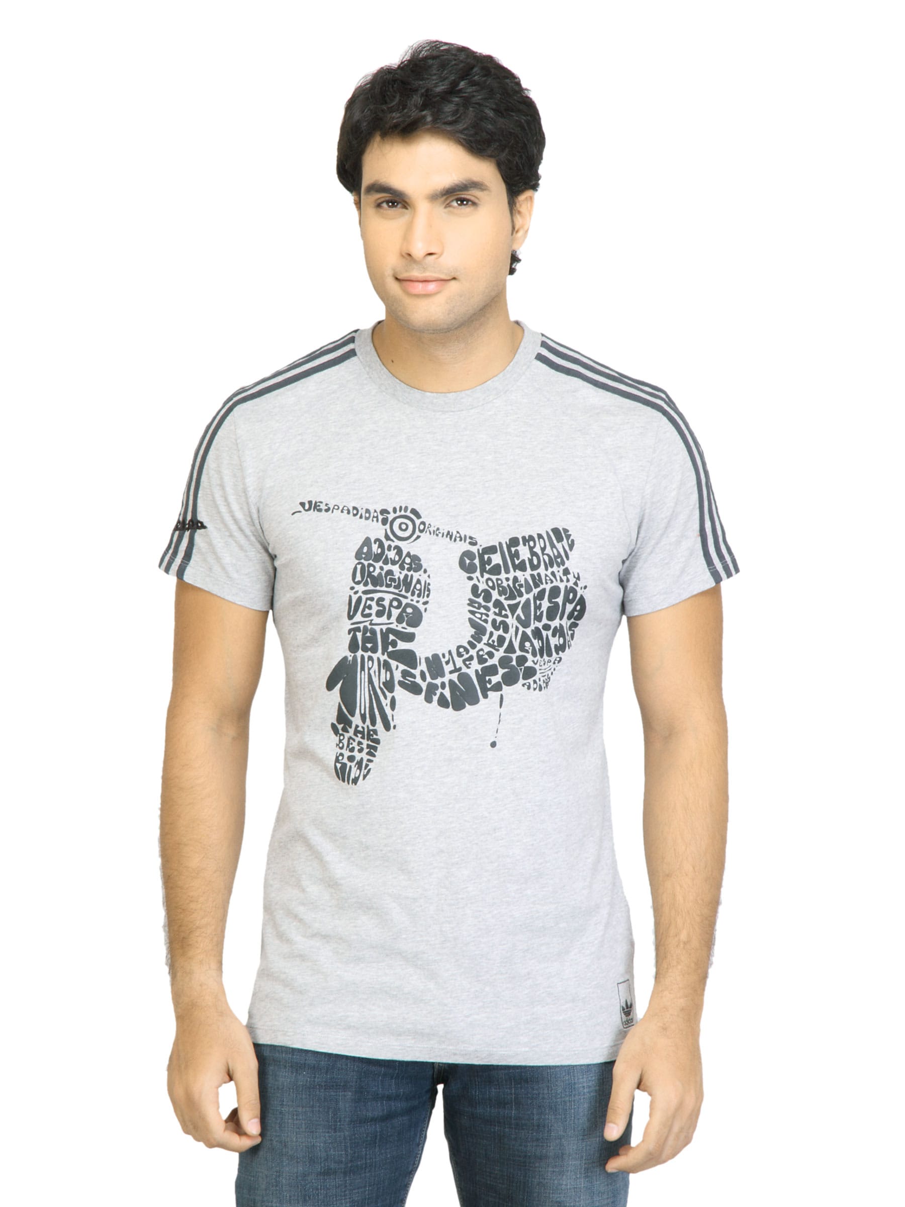 ADIDAS Originals Men Vespa Graphic T Grey Tshirt