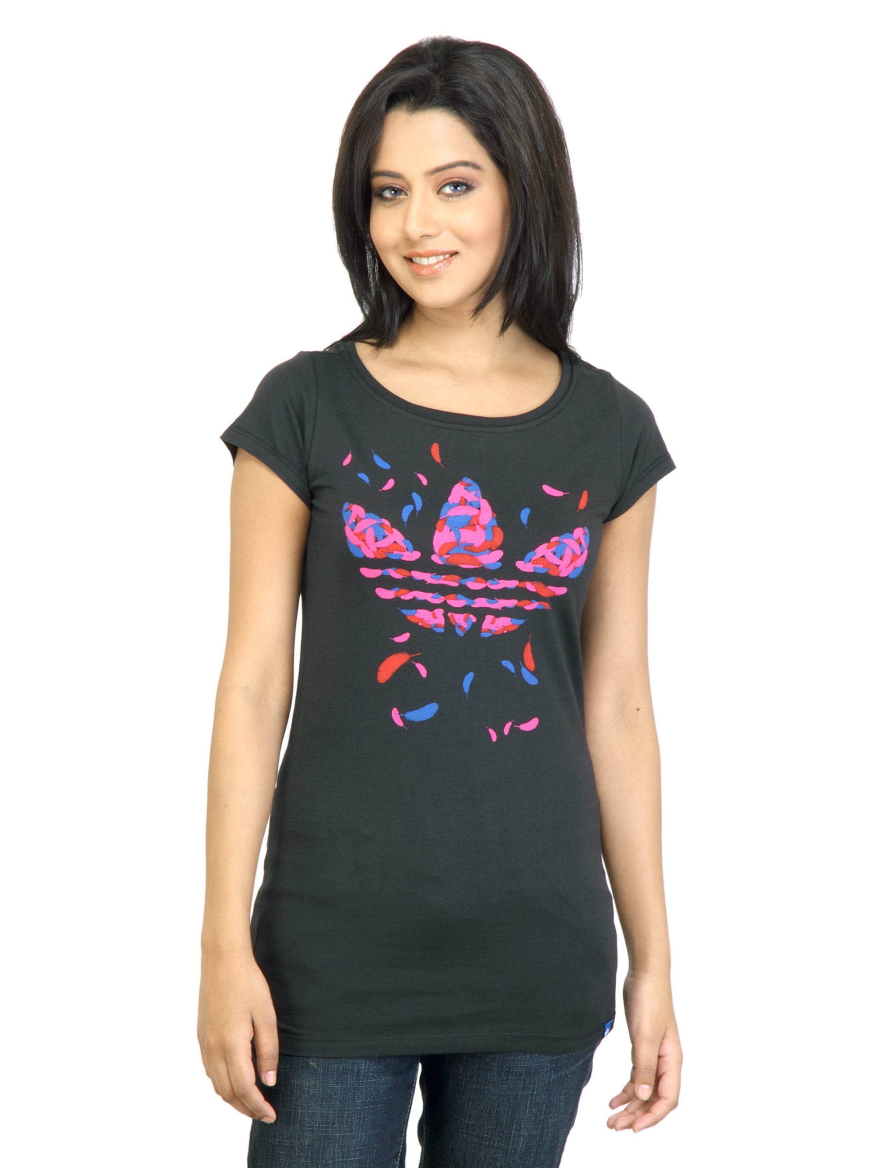 ADIDAS Originals Women Graphic Print Black Tshirt