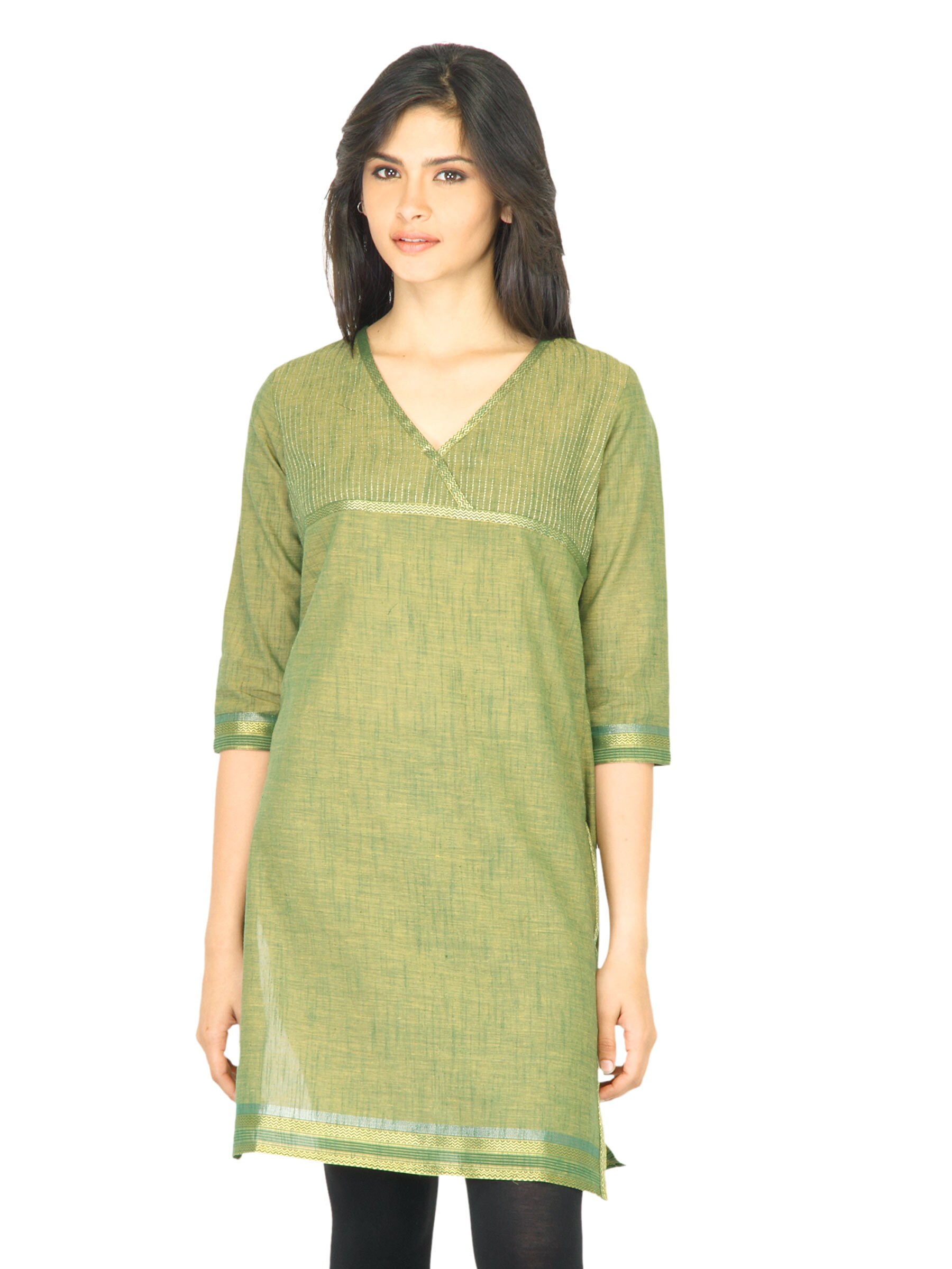 Aurelia Women Solid Green Kurta