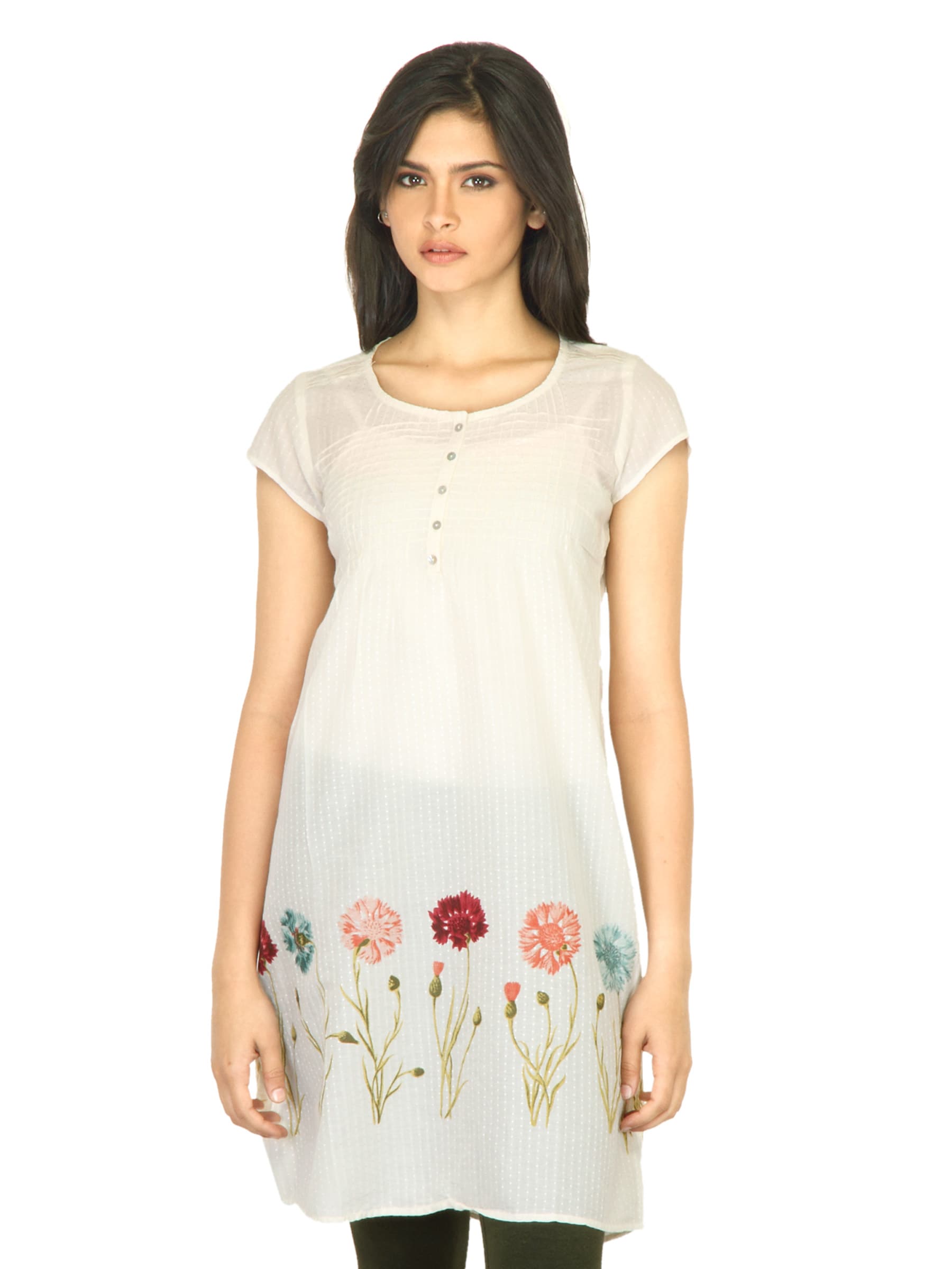 W Women Flower Off White Kurta