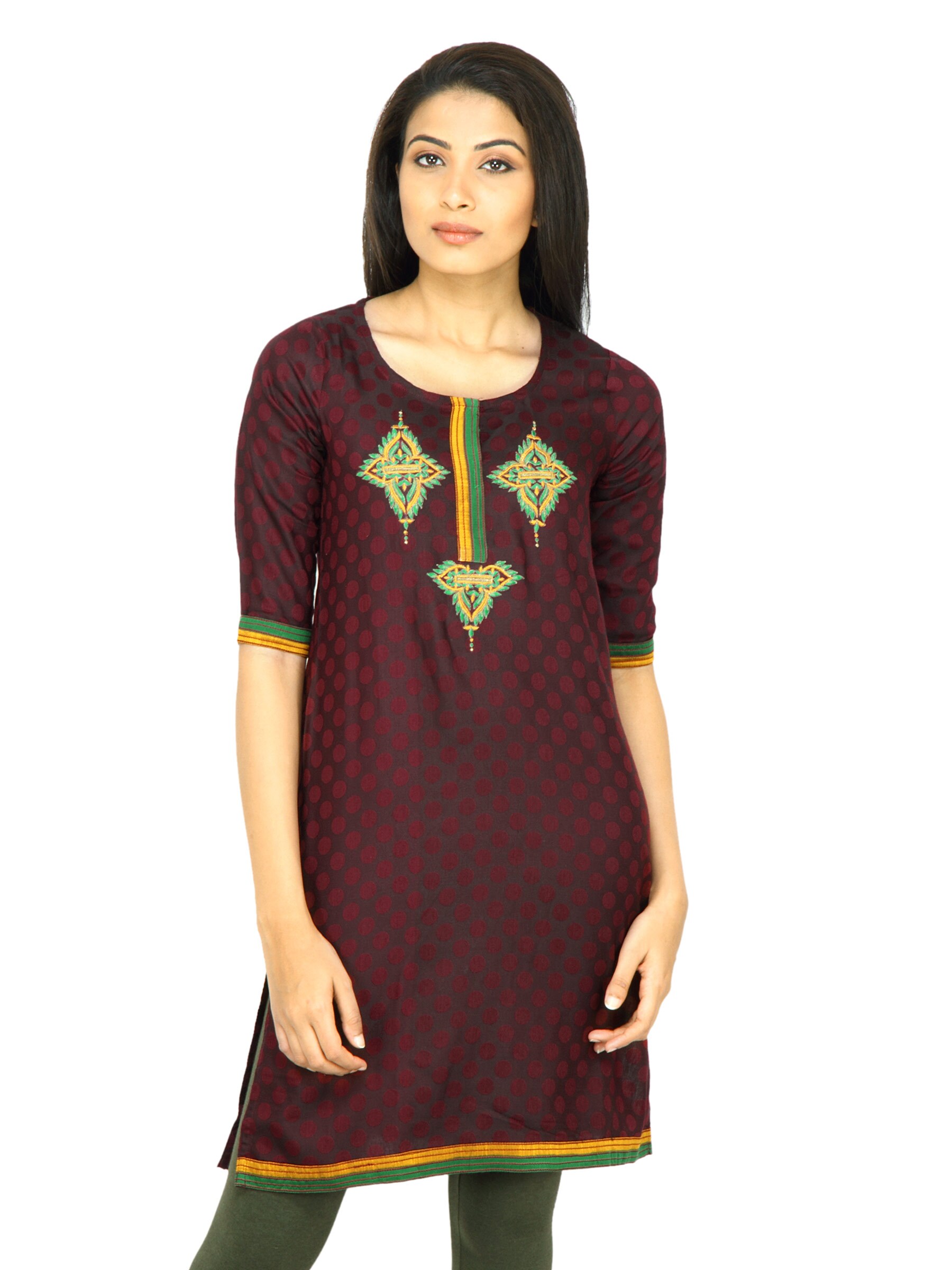 Mother Earth Women Calssic Maroon Kurta