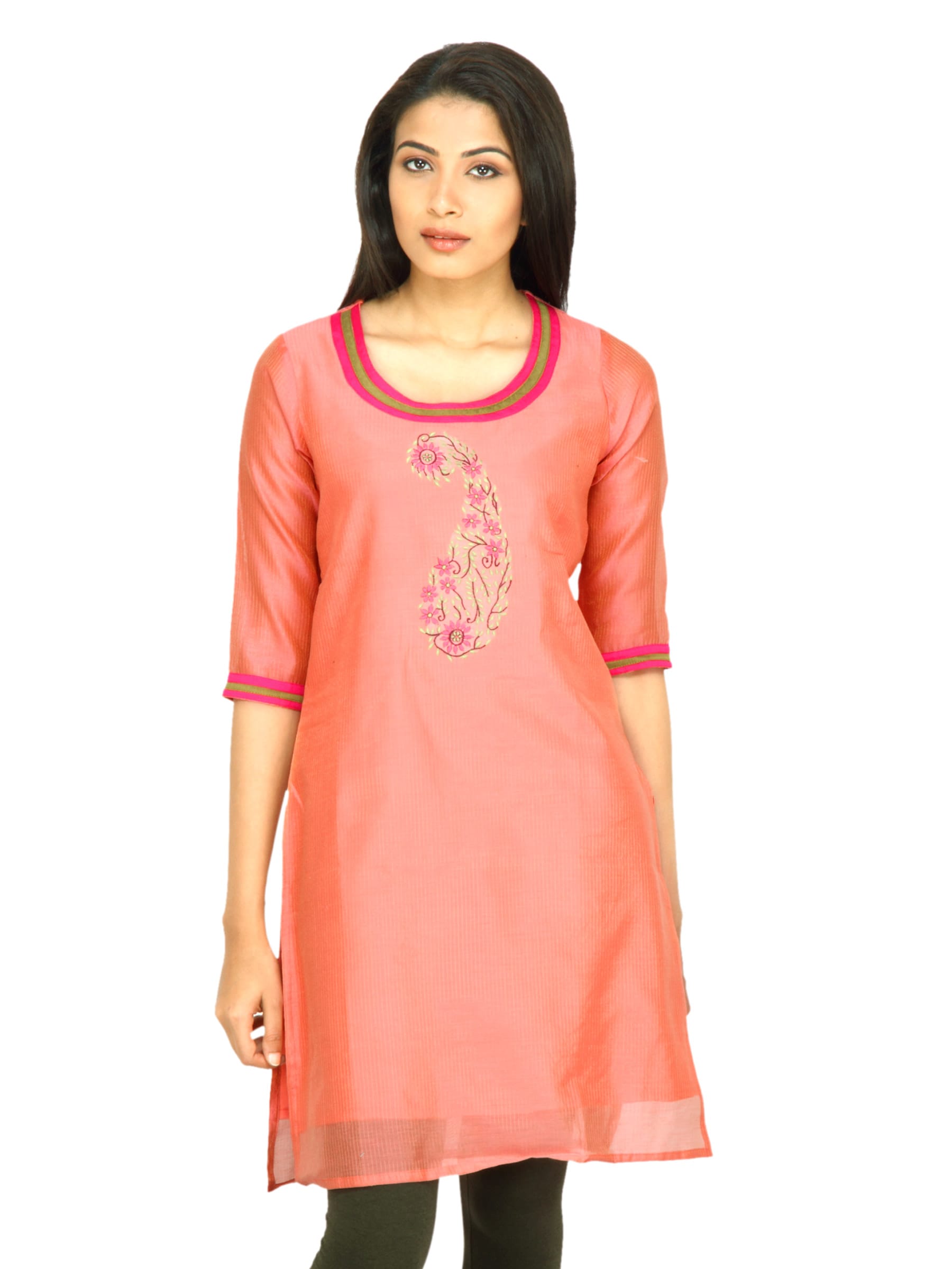 Mother Earth Women Salmon Pink Kurta