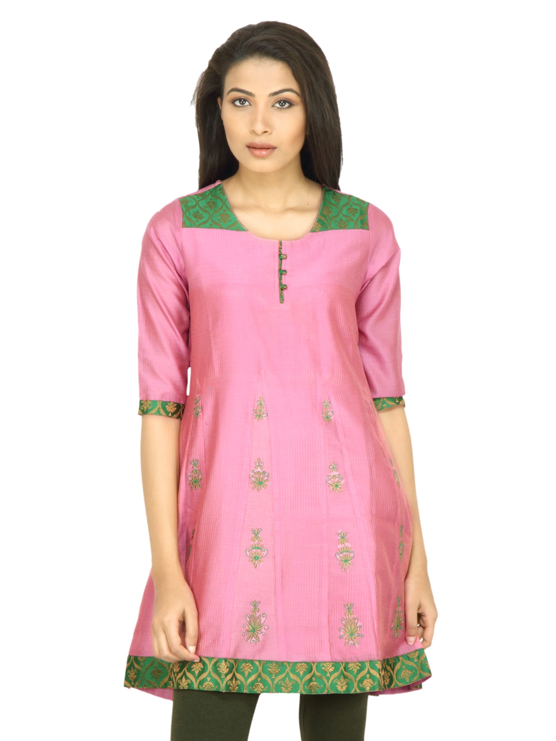 Mother Earth Women Solid Pink Kurta