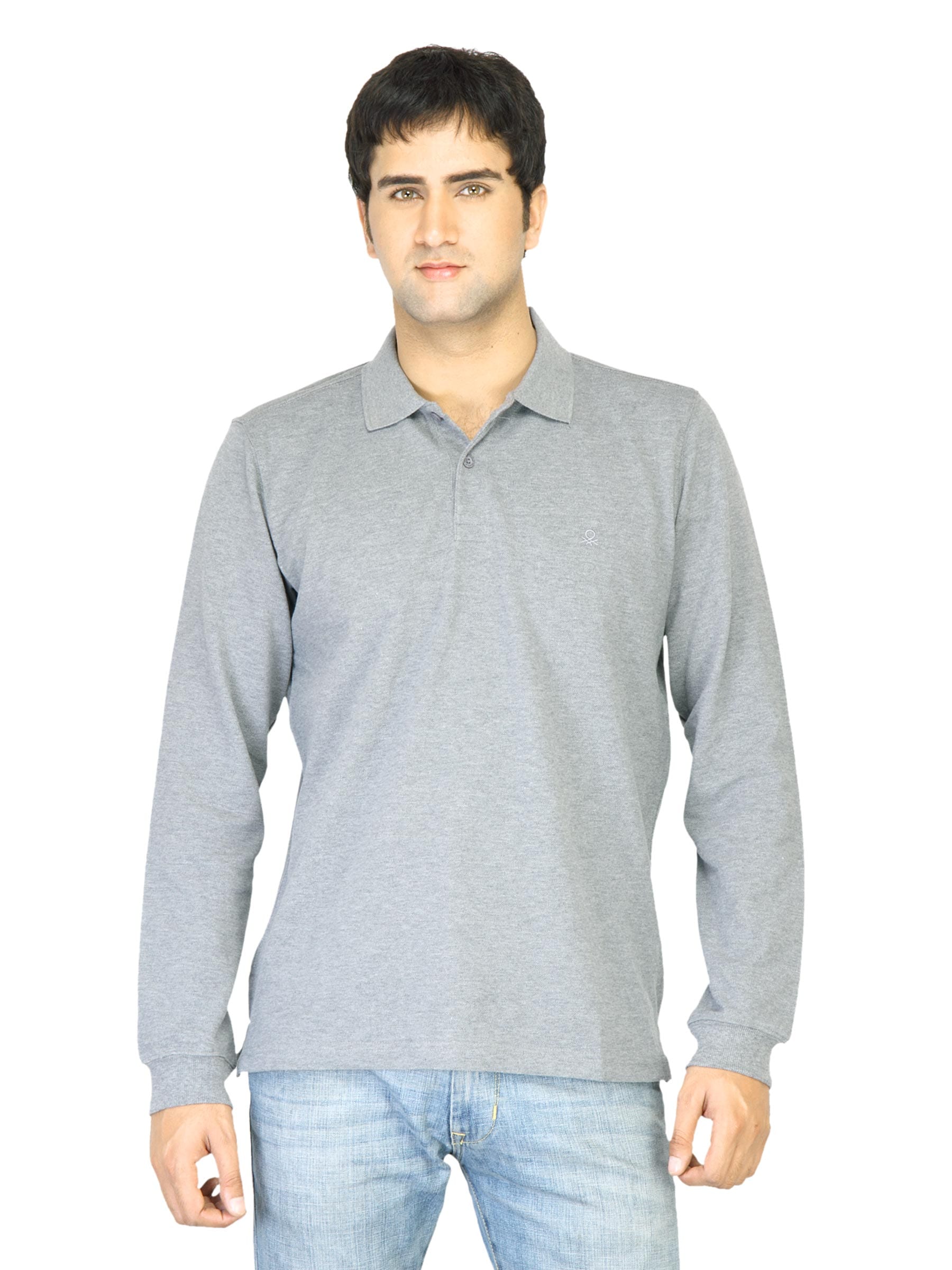 United Colors of Benetton Men Grey T-shirt
