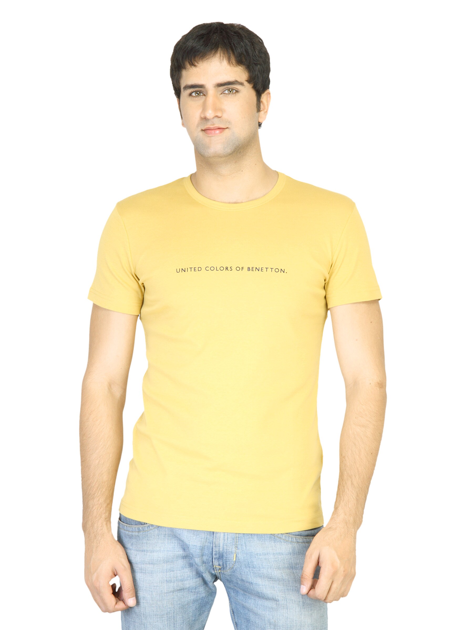 United Colors of Benetton Men Yellow T-shirt