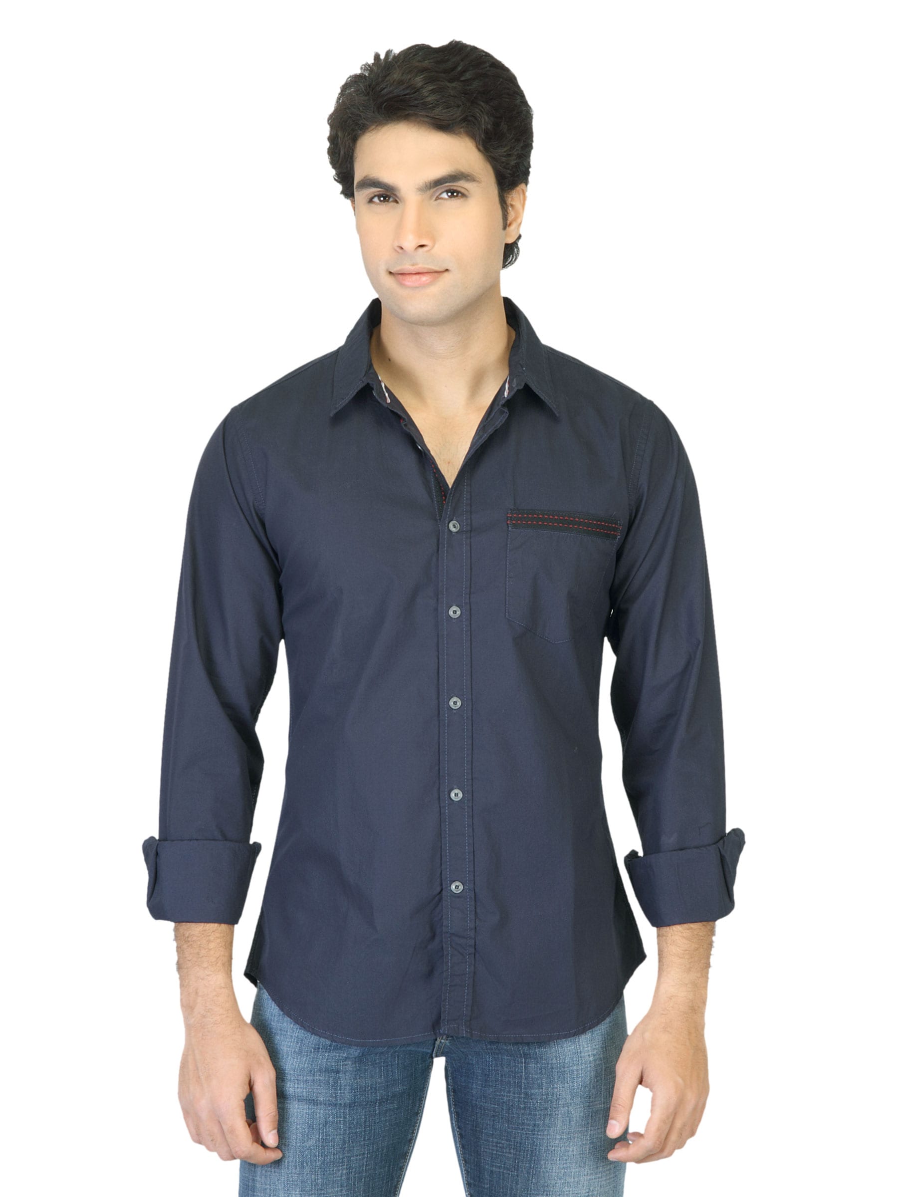 United Colors Of Benetton Men Navy Blue Shirt