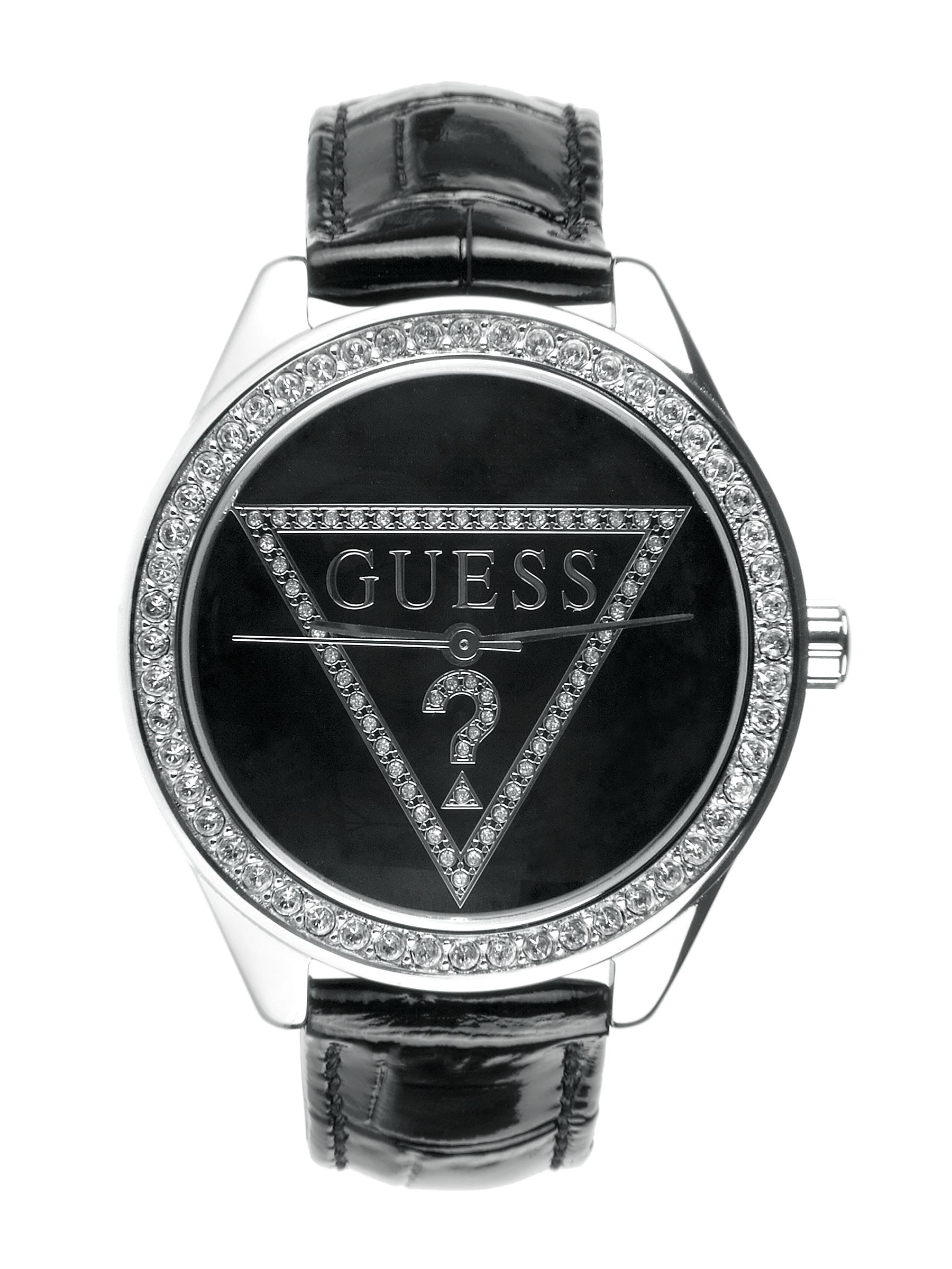 Guess Women Mini Triangle Black Watch with Swarovski Elements W65006L2