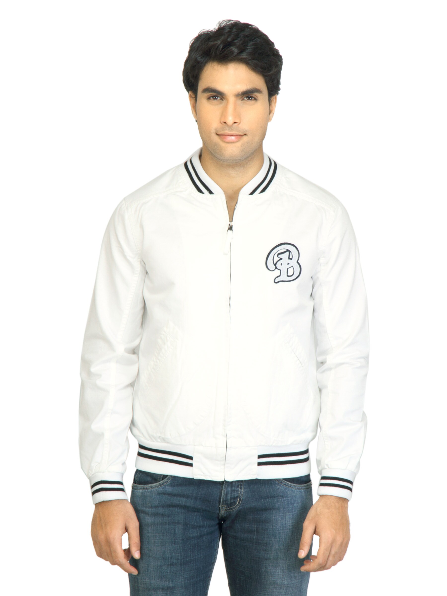 United Colors of Benetton Men Solid White Jacket
