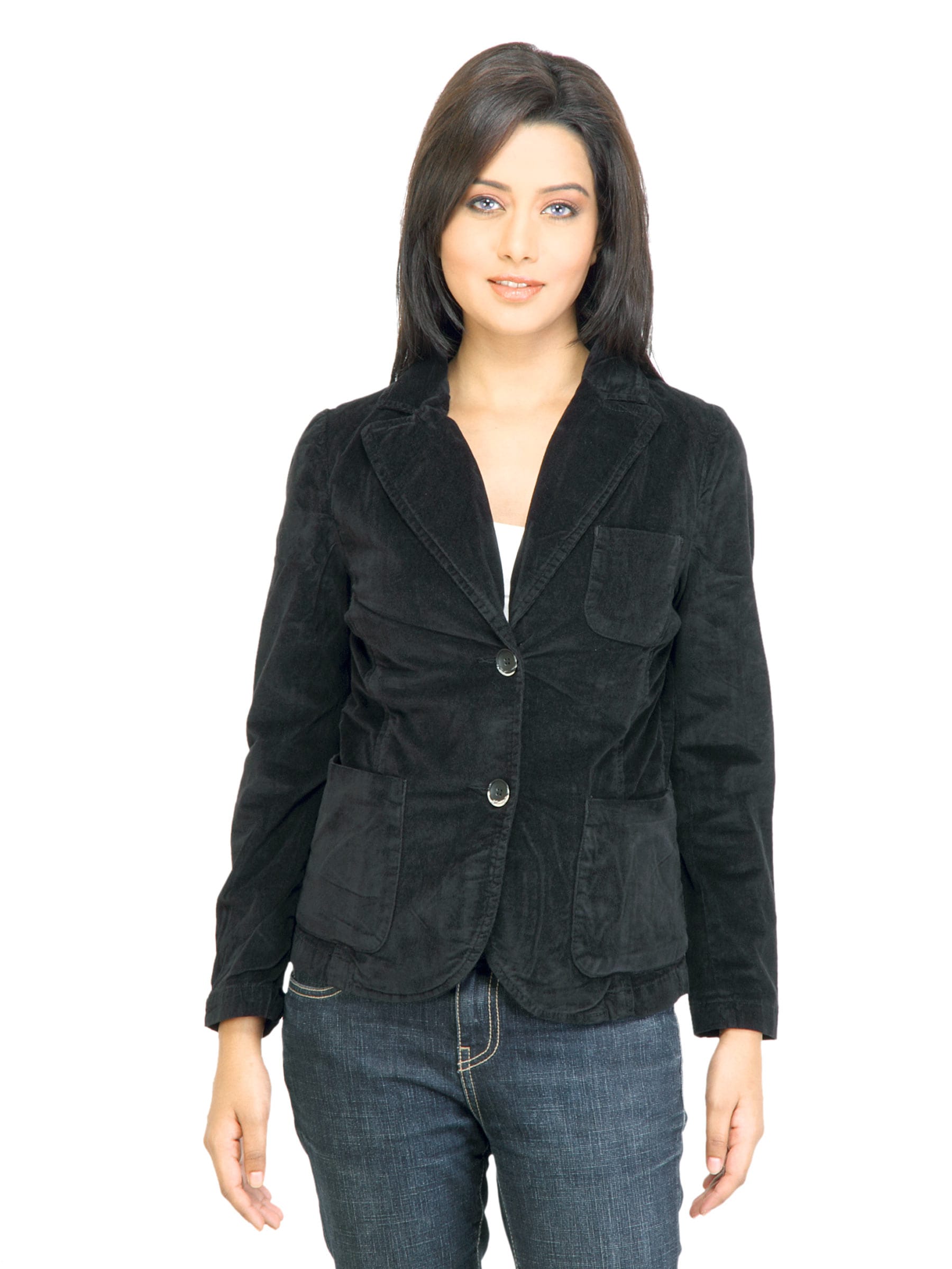 United Colors of Benetton Women Solid Black Jacket