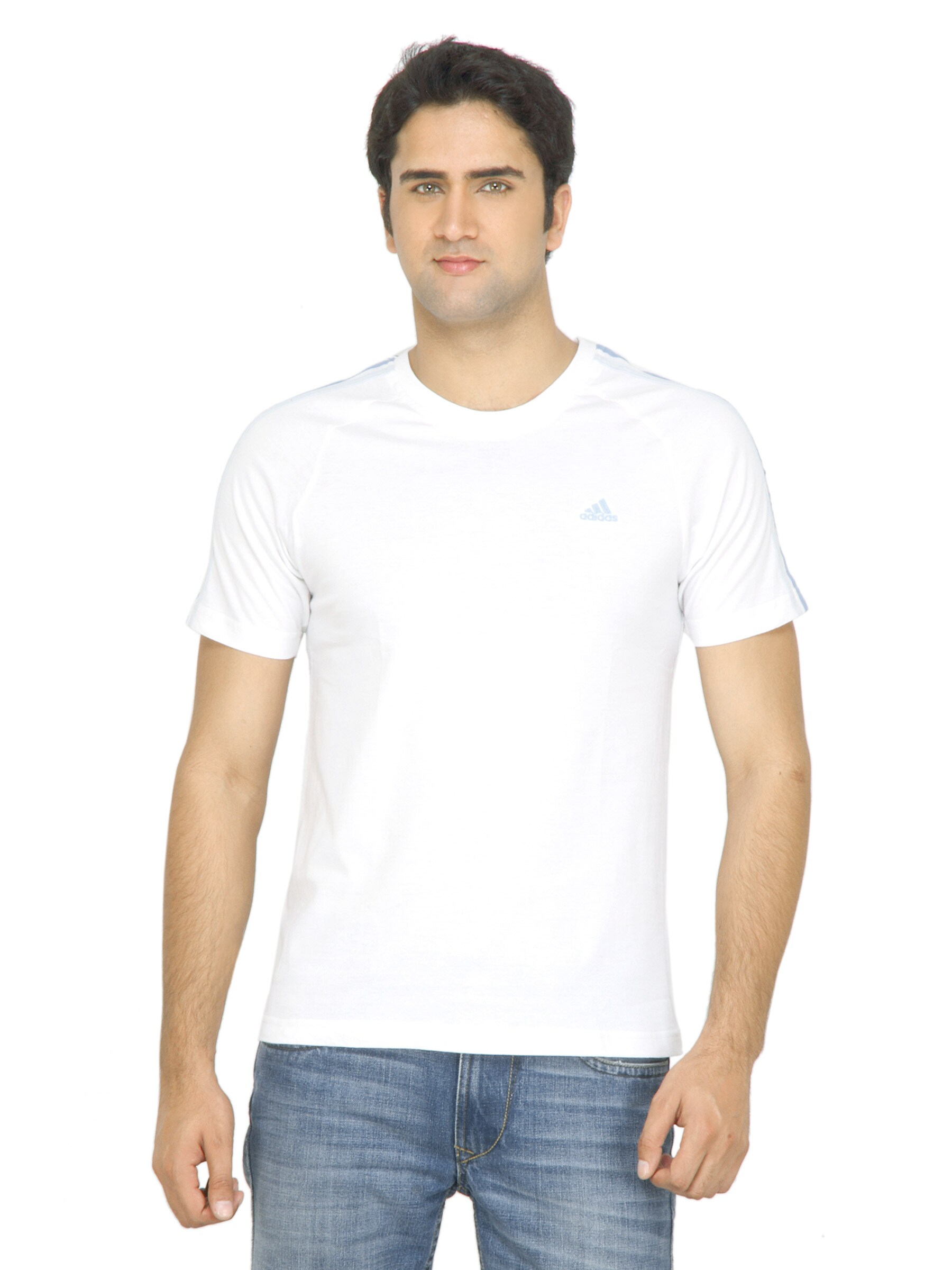 ADIDAS Men Solid White Tshirt