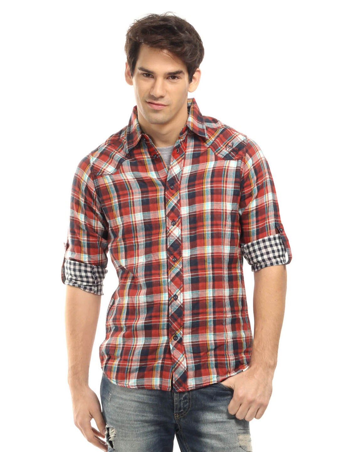 Quiksilver Men Red Check Shirt