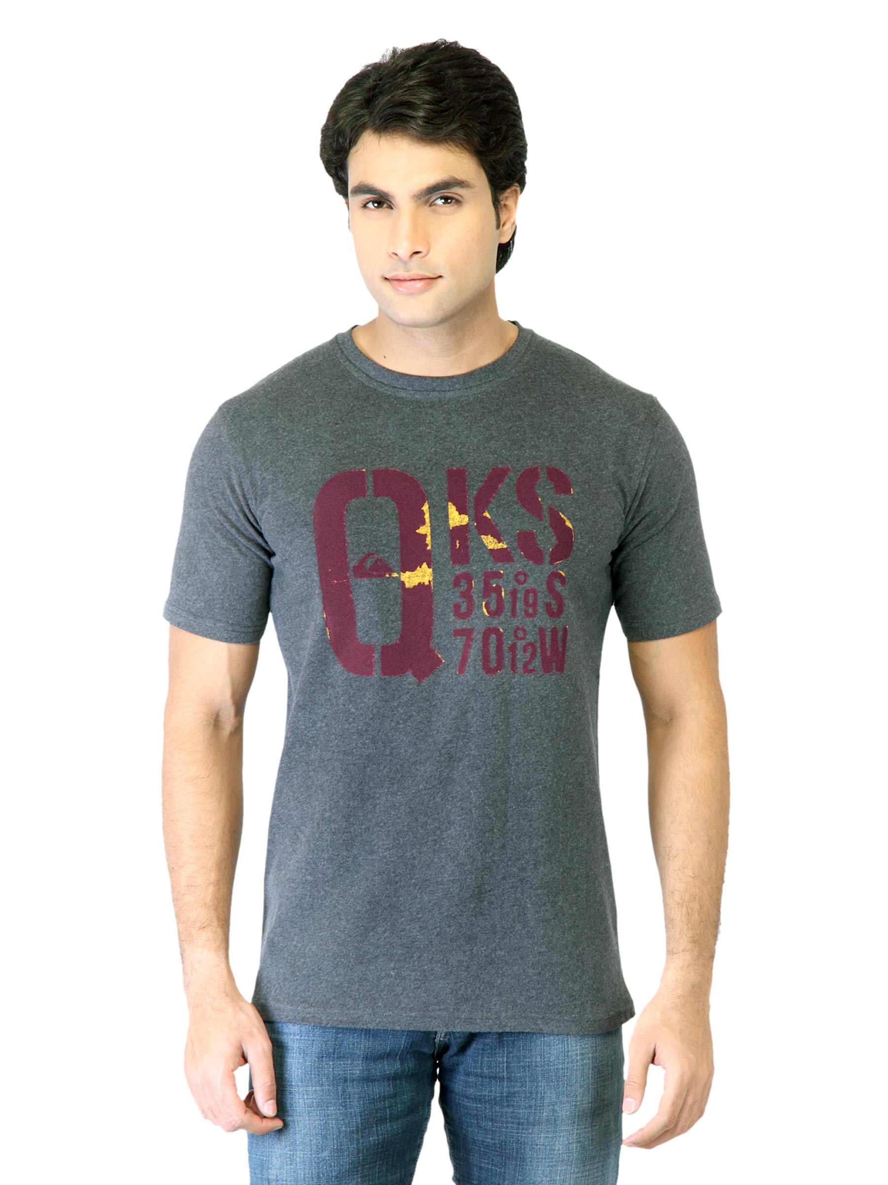 Quiksilver Men Grey Printed T-shirt