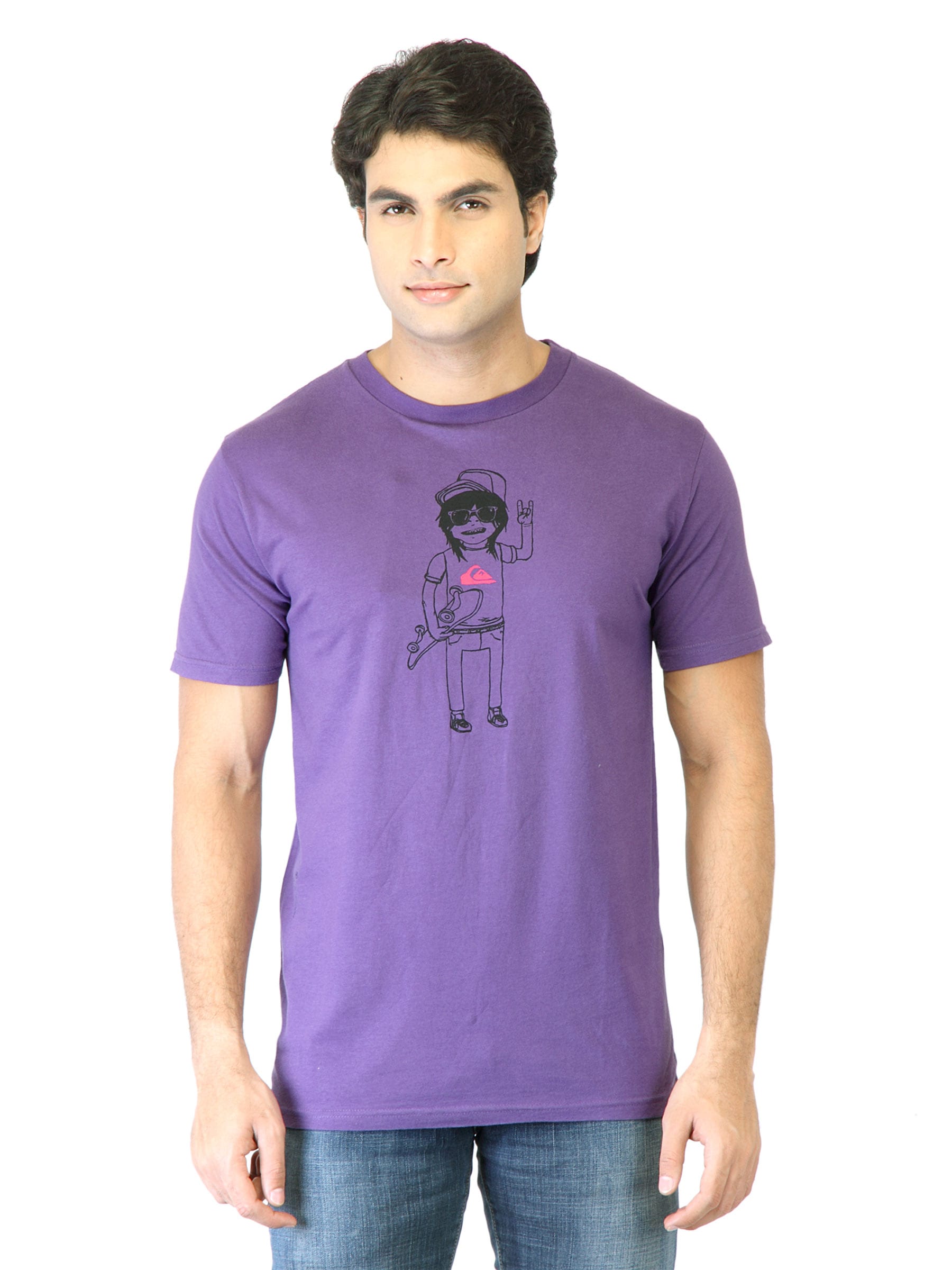 Quiksilver Men Purple Printed T-shirt