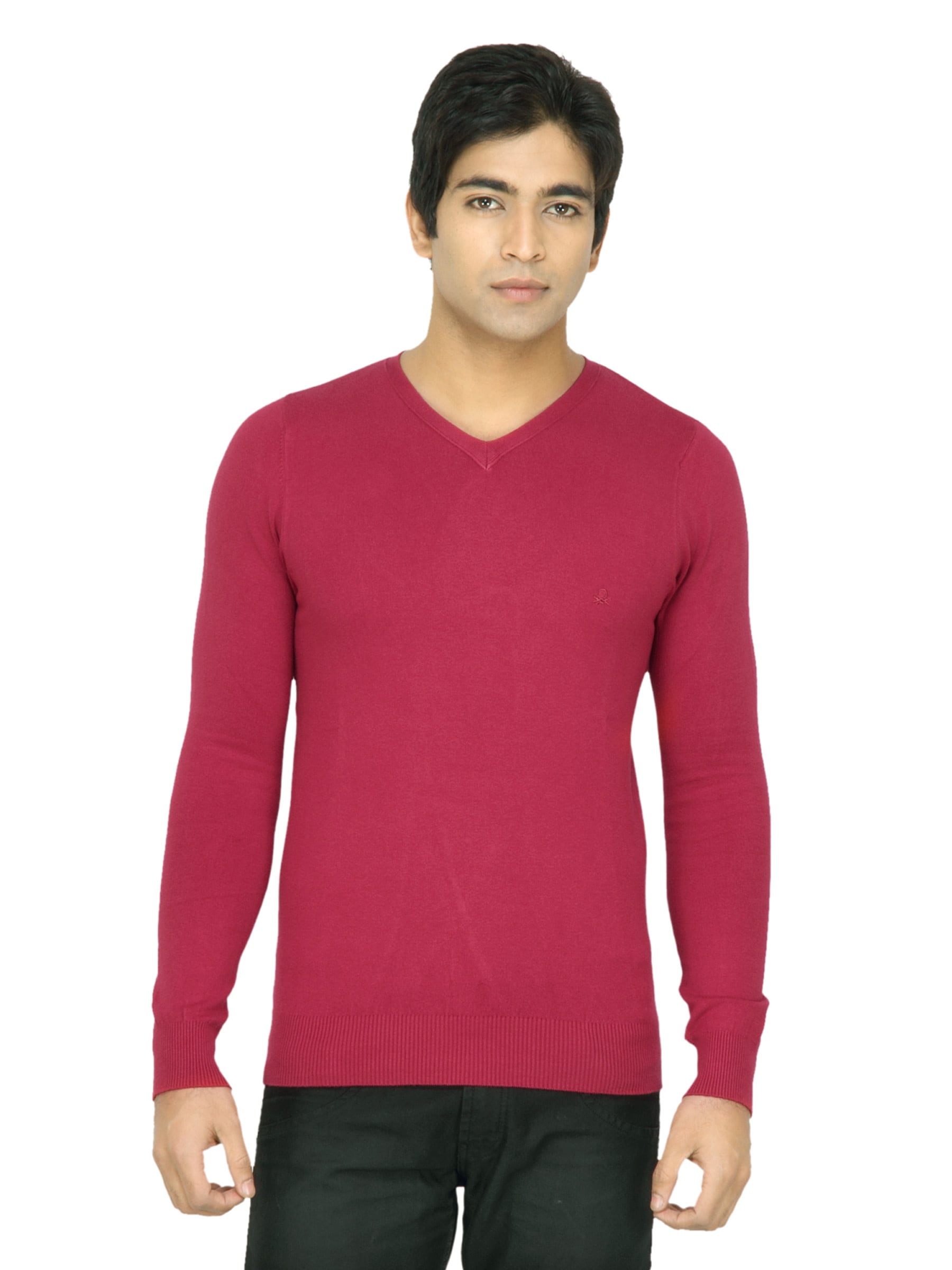 United Colors of Benetton Men Solid Red Sweater