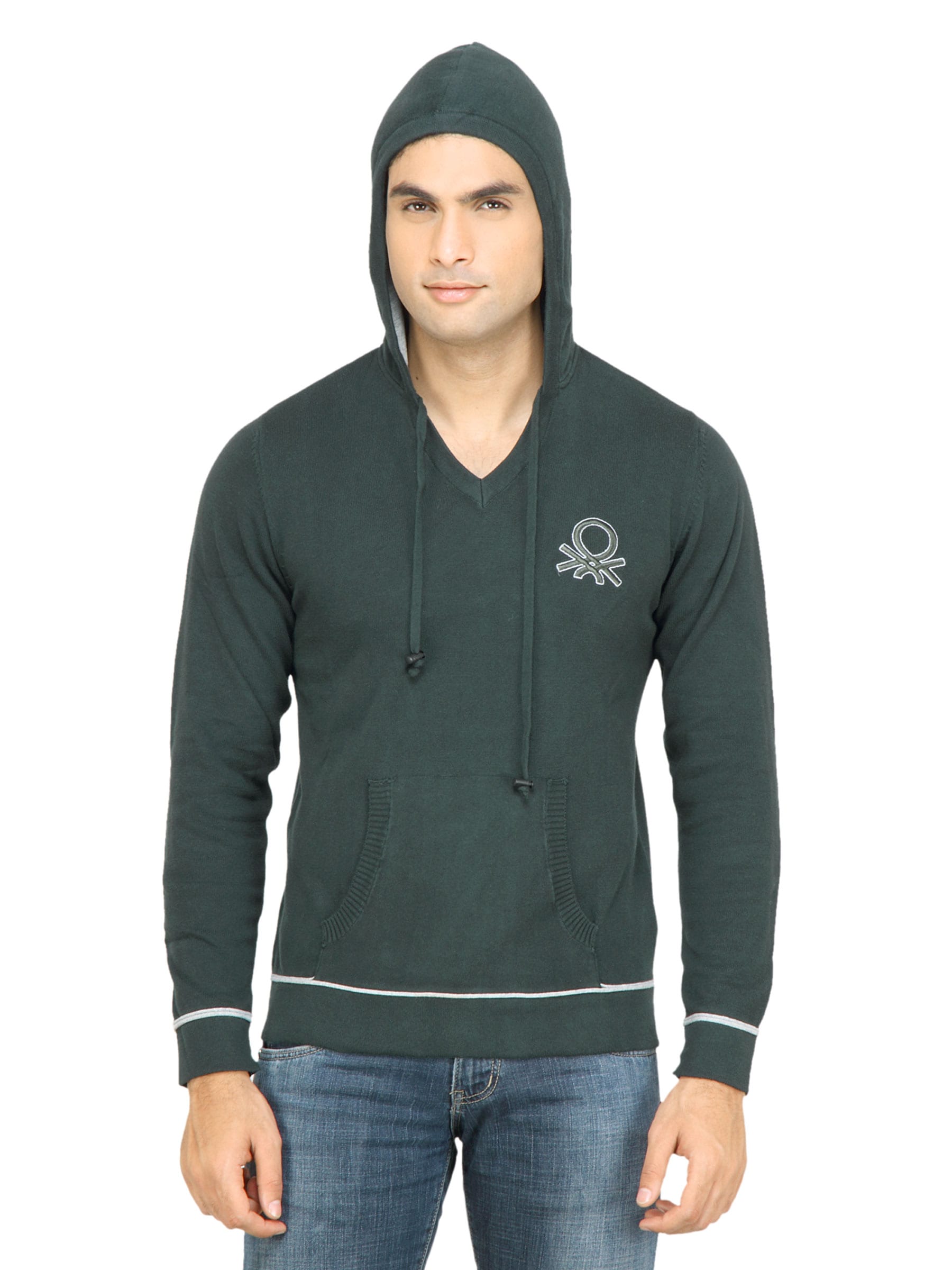 United Colors of Benetton Men Solid Green Sweater