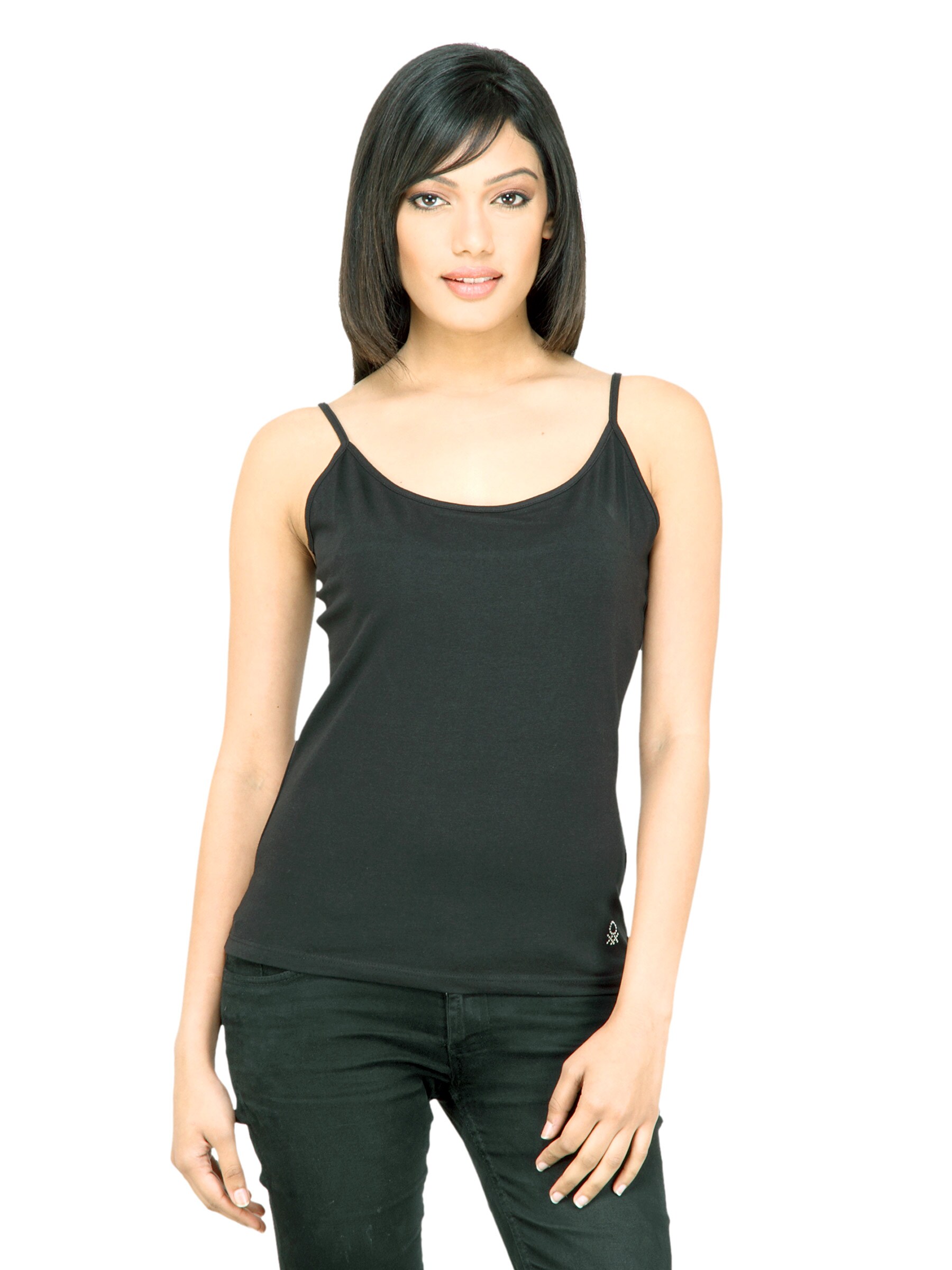 United Colors of Benetton Women Solid Black Top