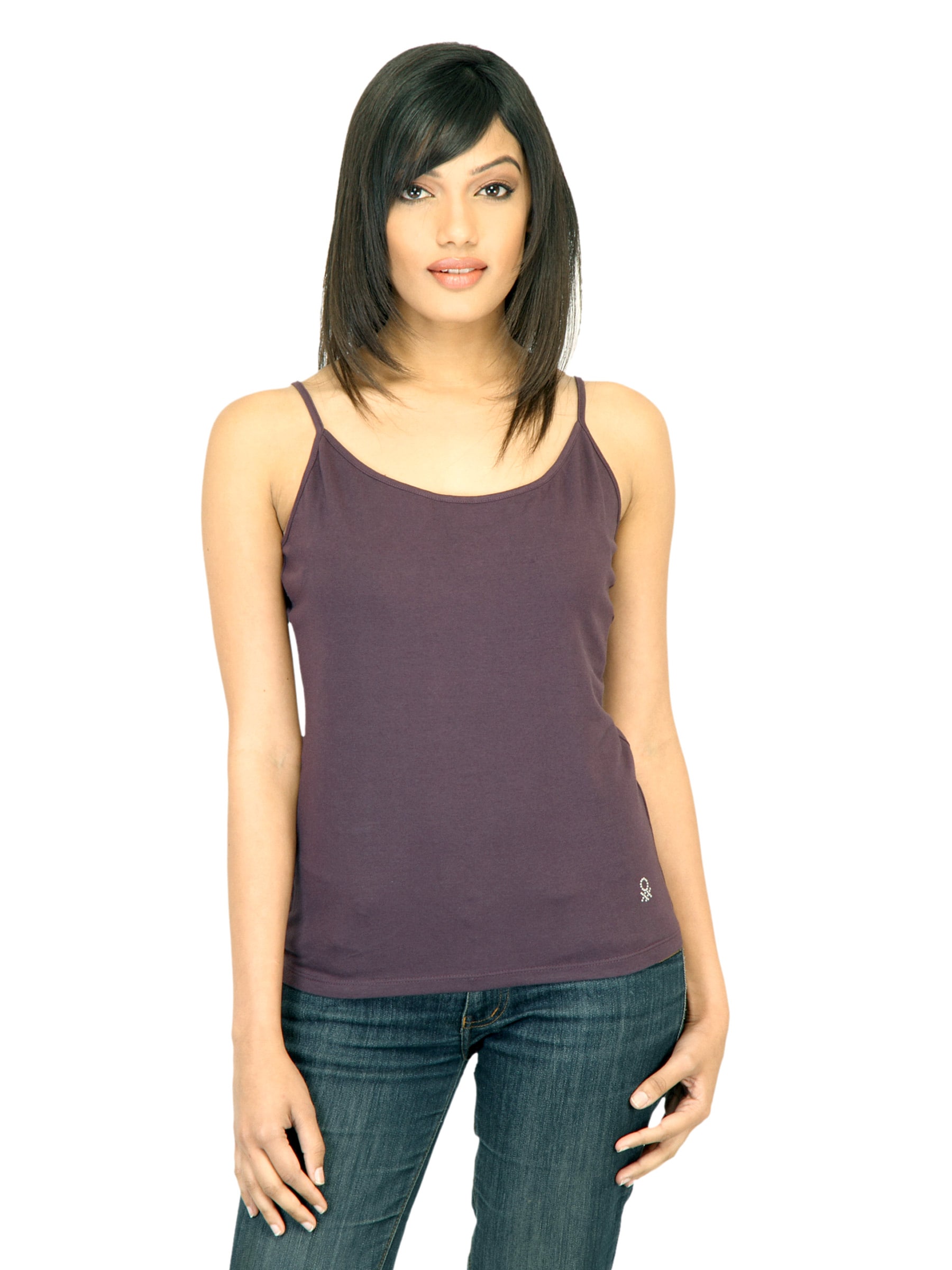 United Colors of Benetton Women Solid Purple Top