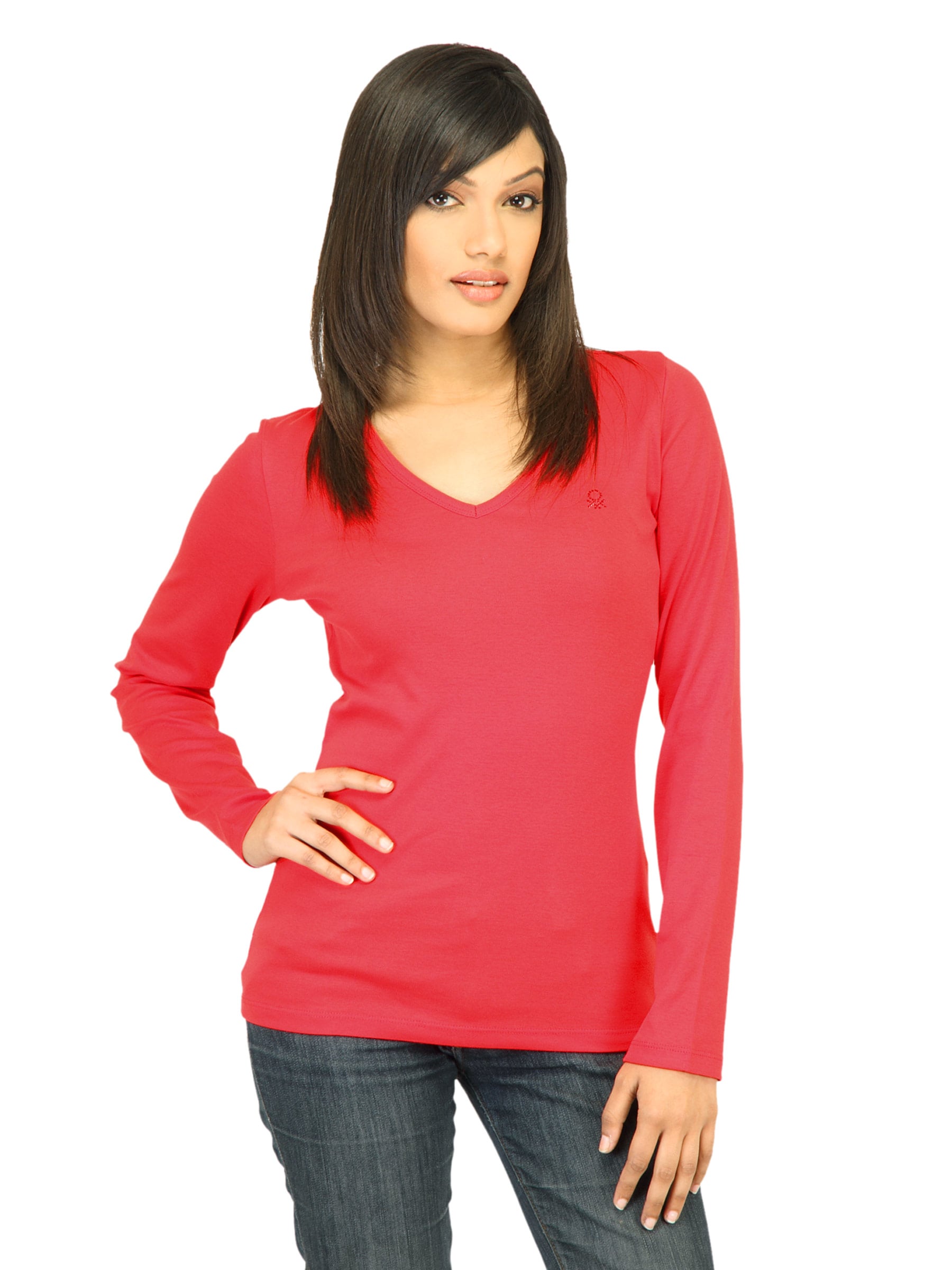 United Colors of Benetton Women Solid Red Top