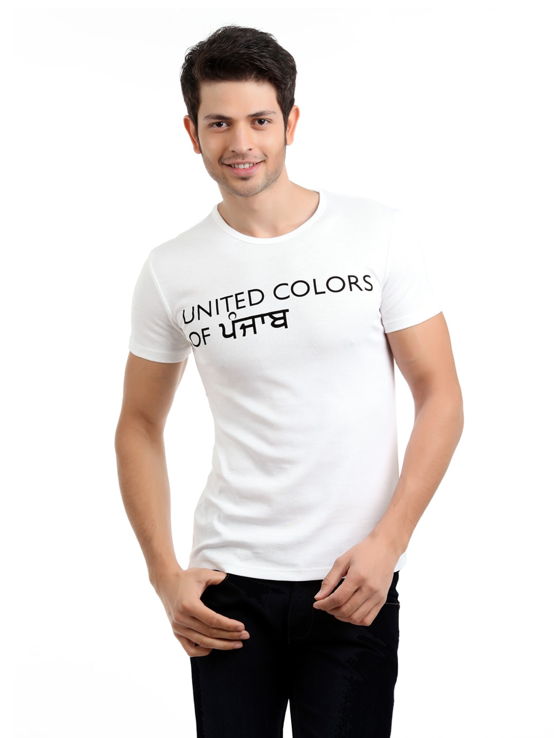United Colors of Benetton Men Printed White T-shirt