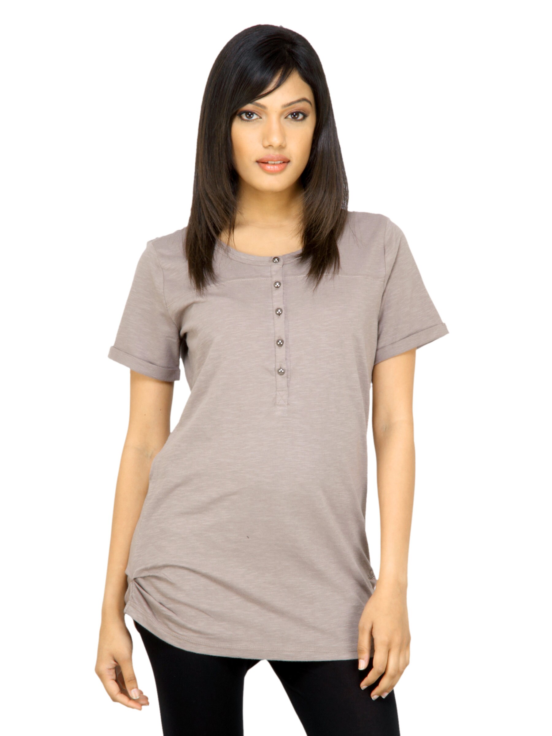 United Colors of Benetton Women Solid Light Brown Top