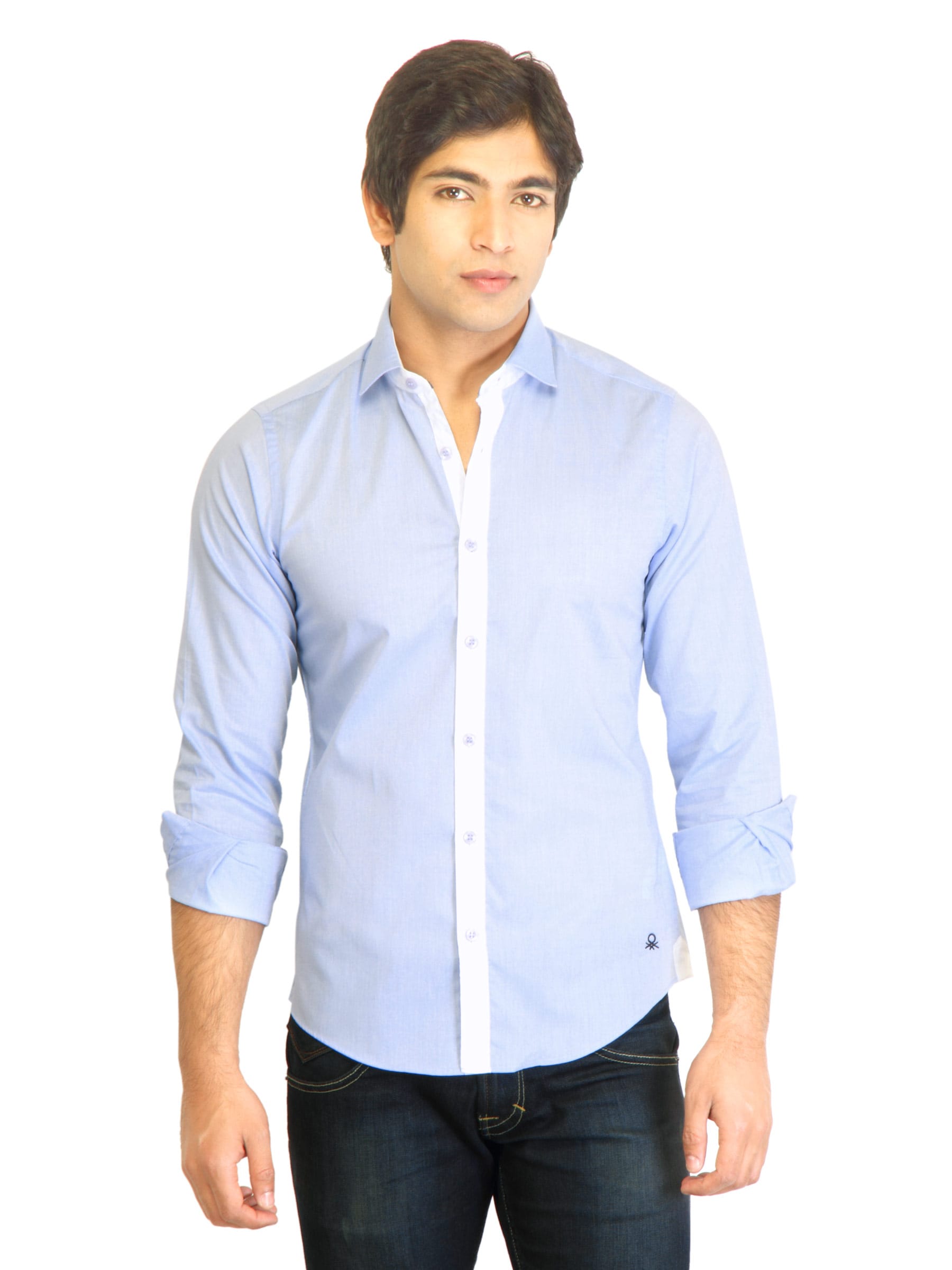 United Colors of Benetton Men Blue Shirt