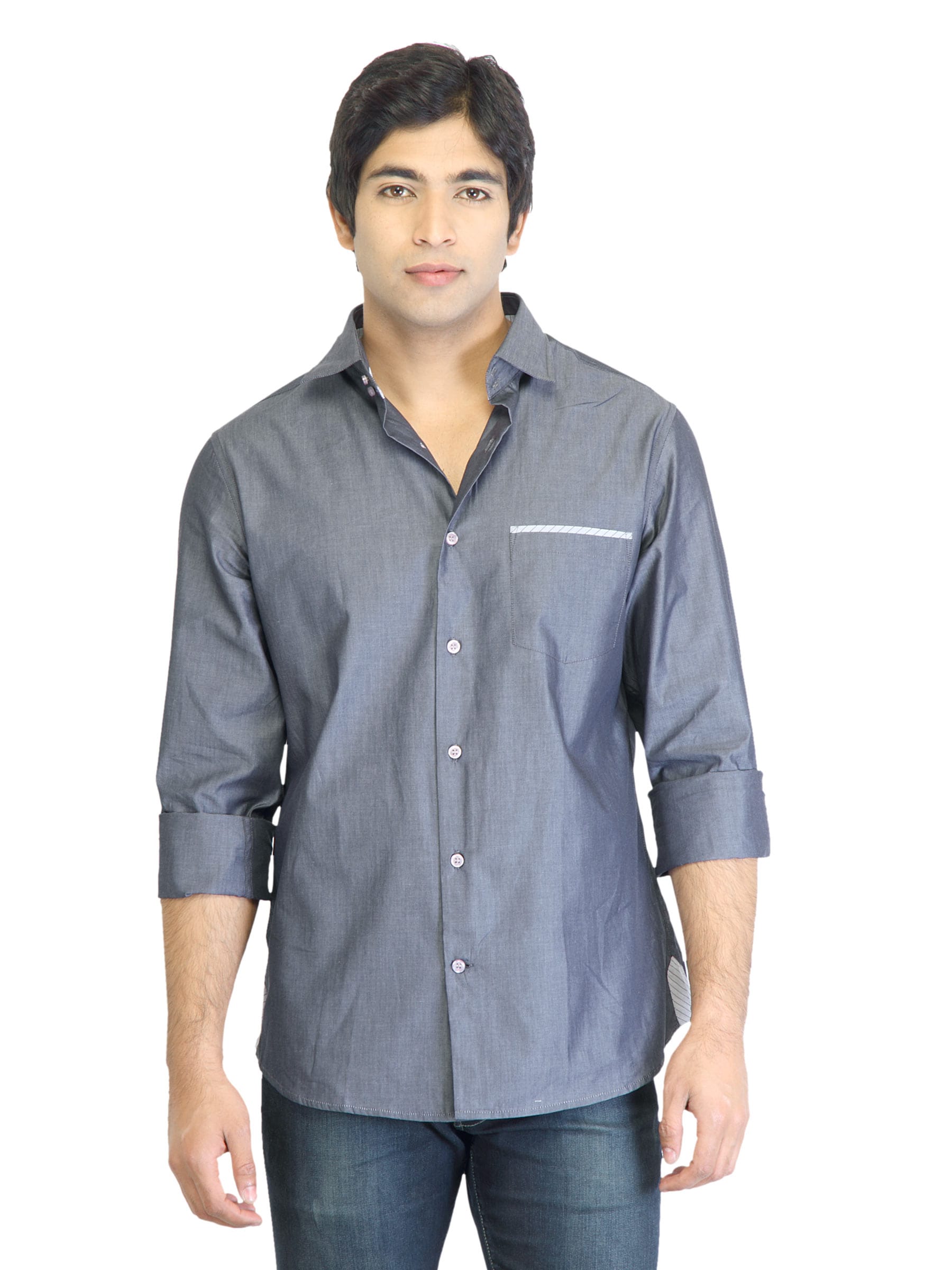 United Colors Of Benetton Men Grey Shirt