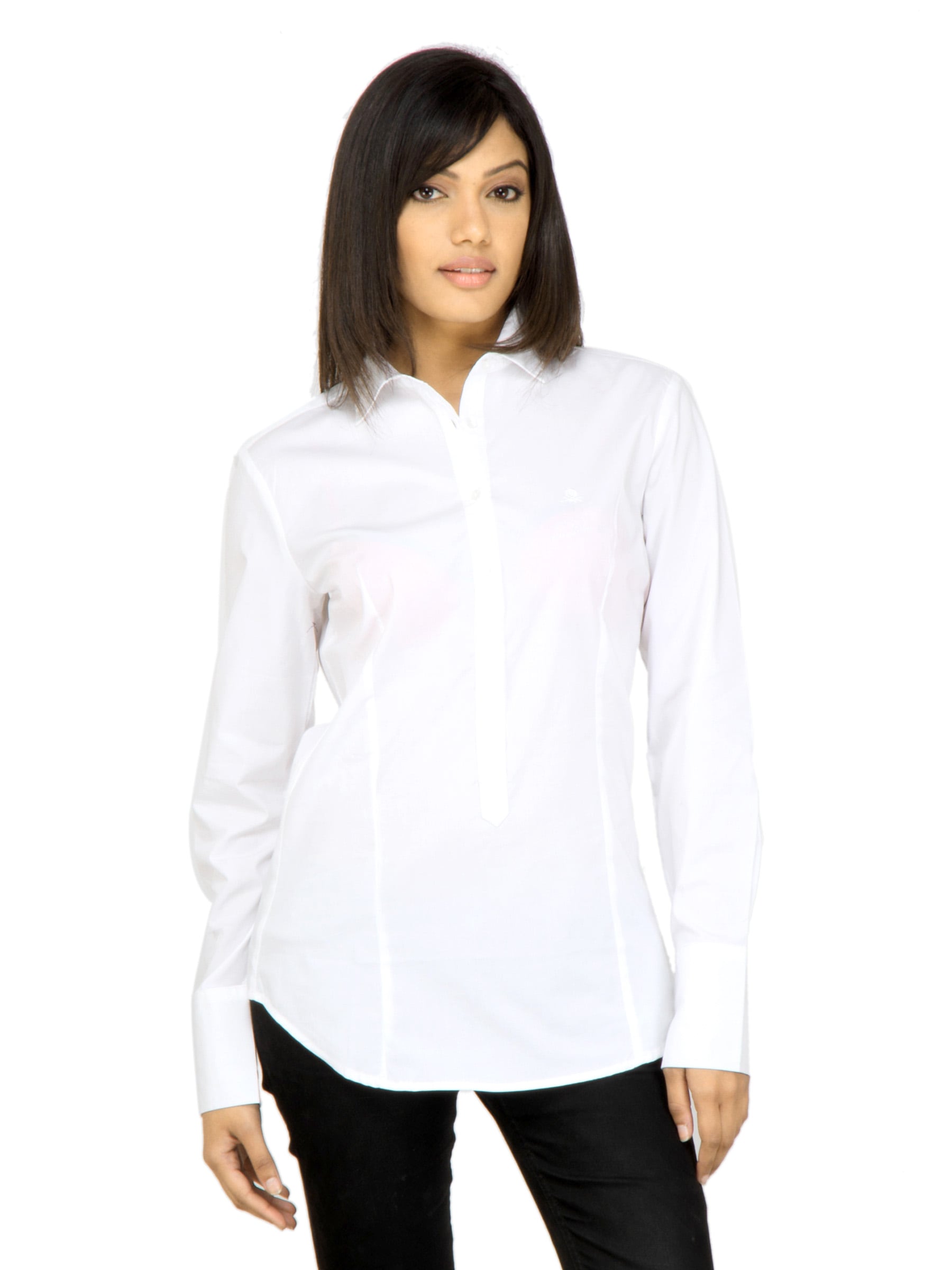United Colors of Benetton Women Solid White Shirt