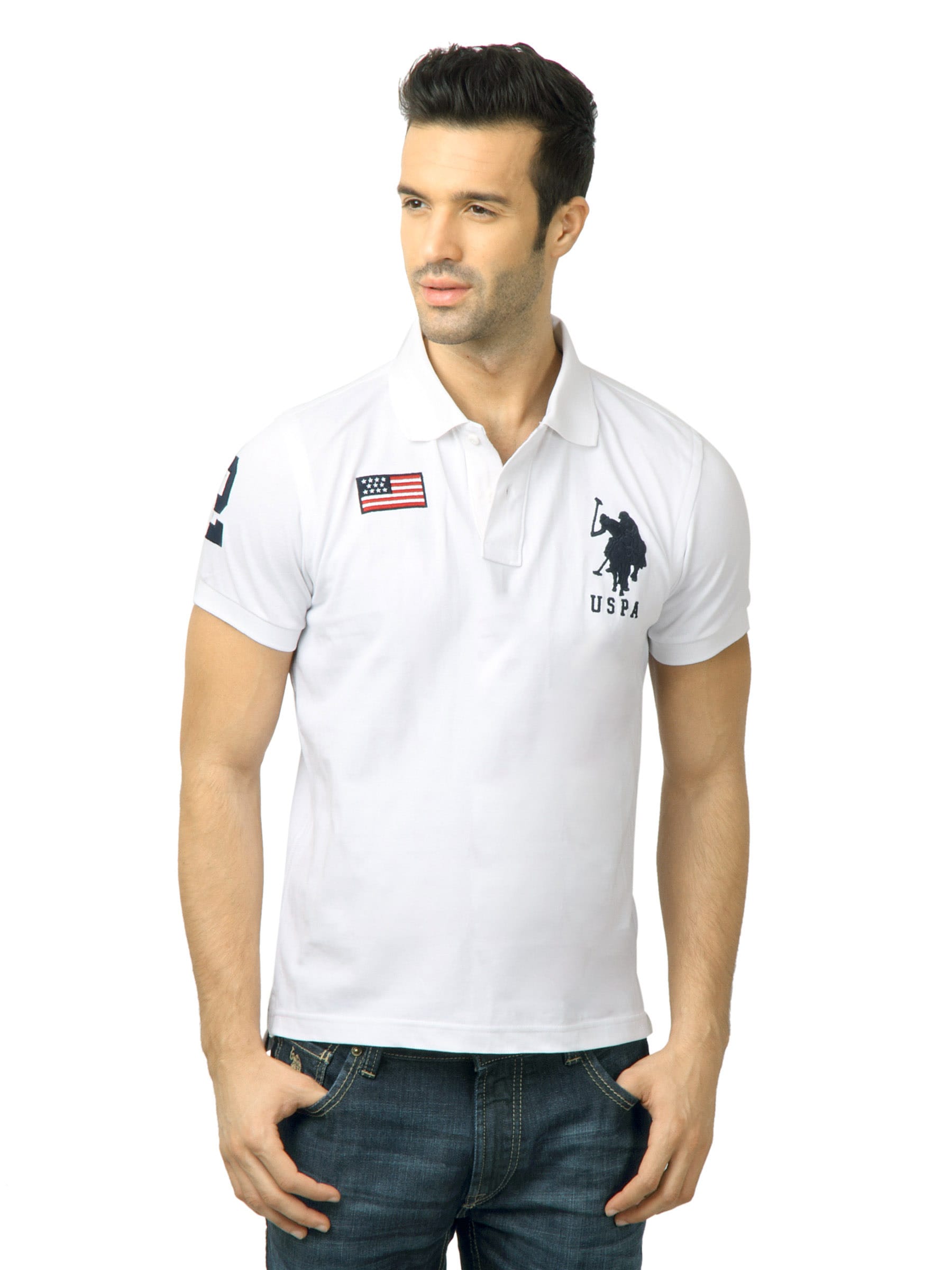 U.S. Polo Assn. Men Solid White Tshirt