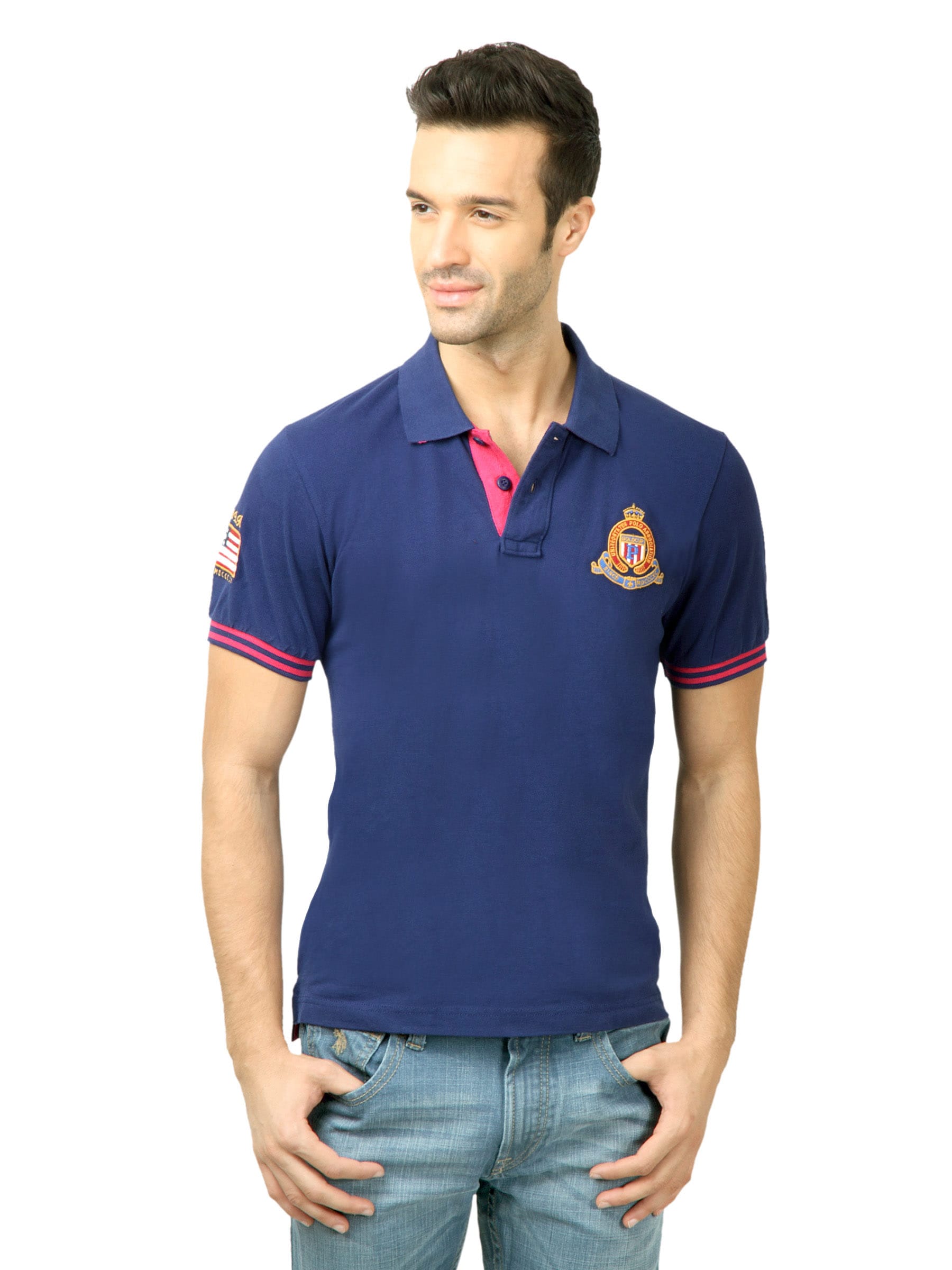 U.S. Polo Assn. Men Solid Blue Tshirt