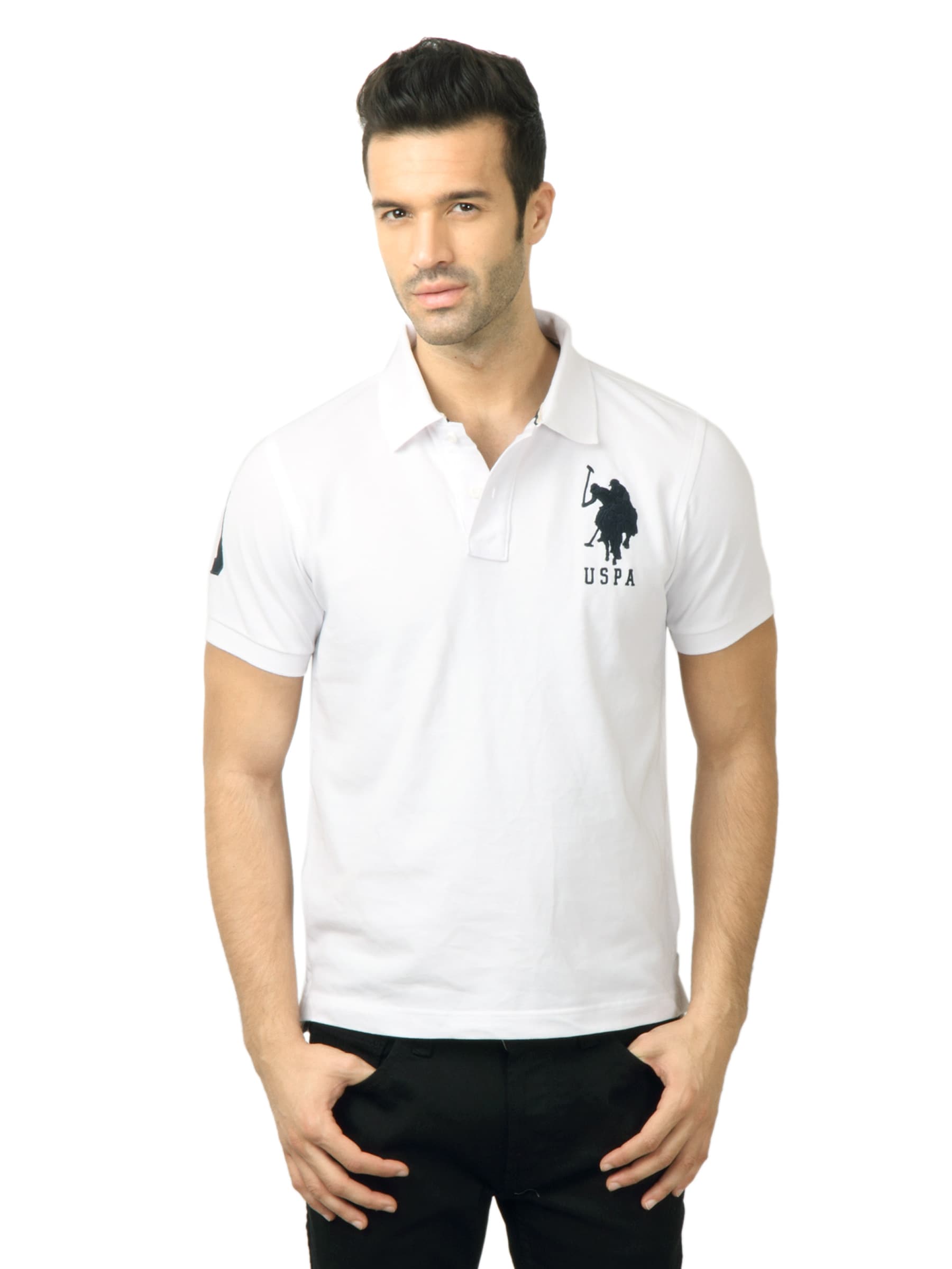 U.S. Polo Assn. Men Solid White Tshirt