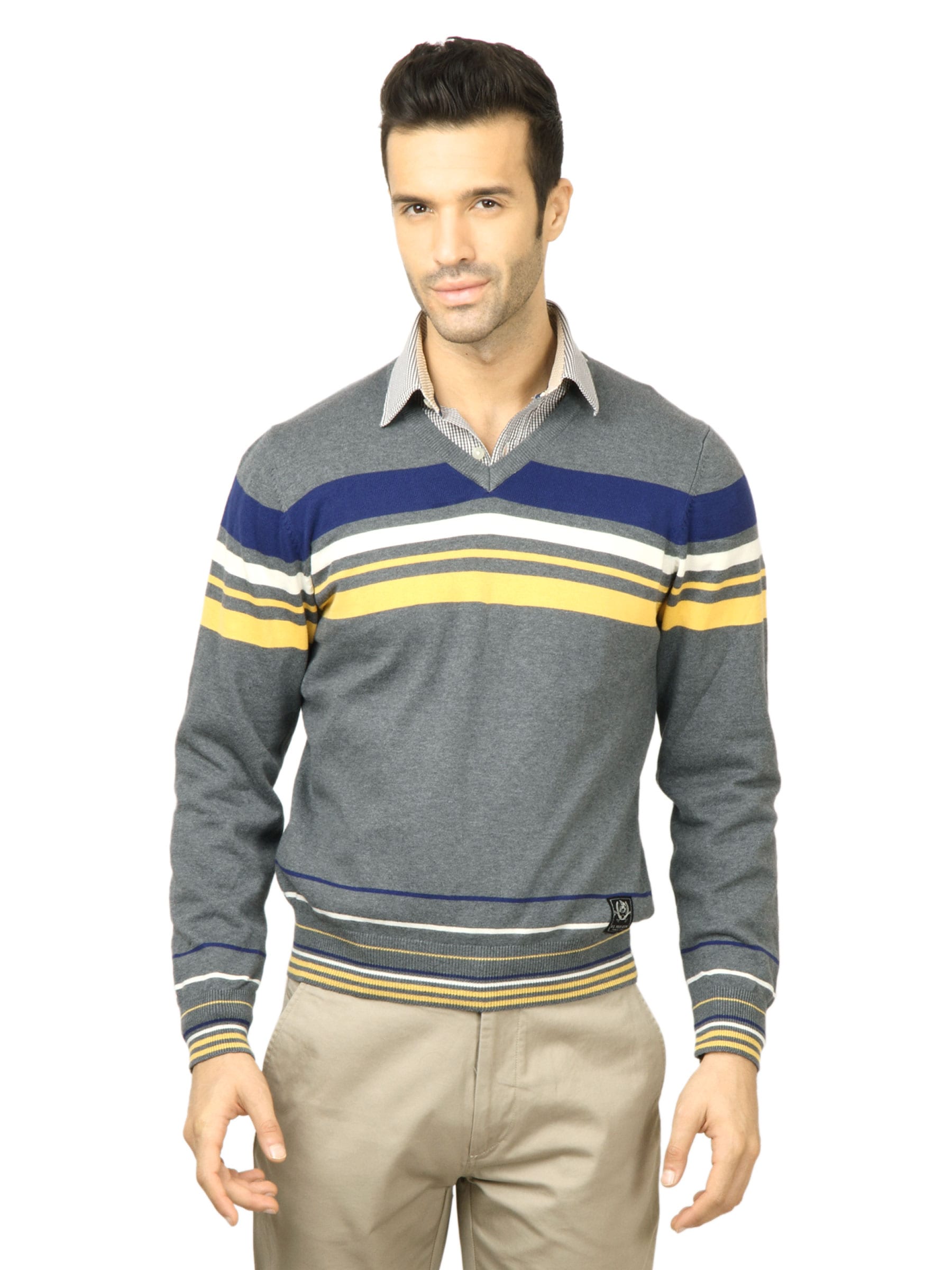 U.S. Polo Assn. Men Solid Charcoal Sweater