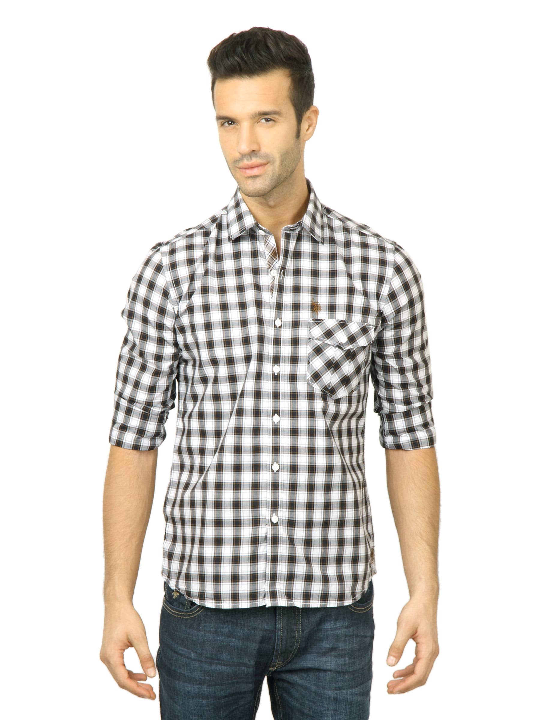 U.S. Polo Assn. Men Check Black Shirt