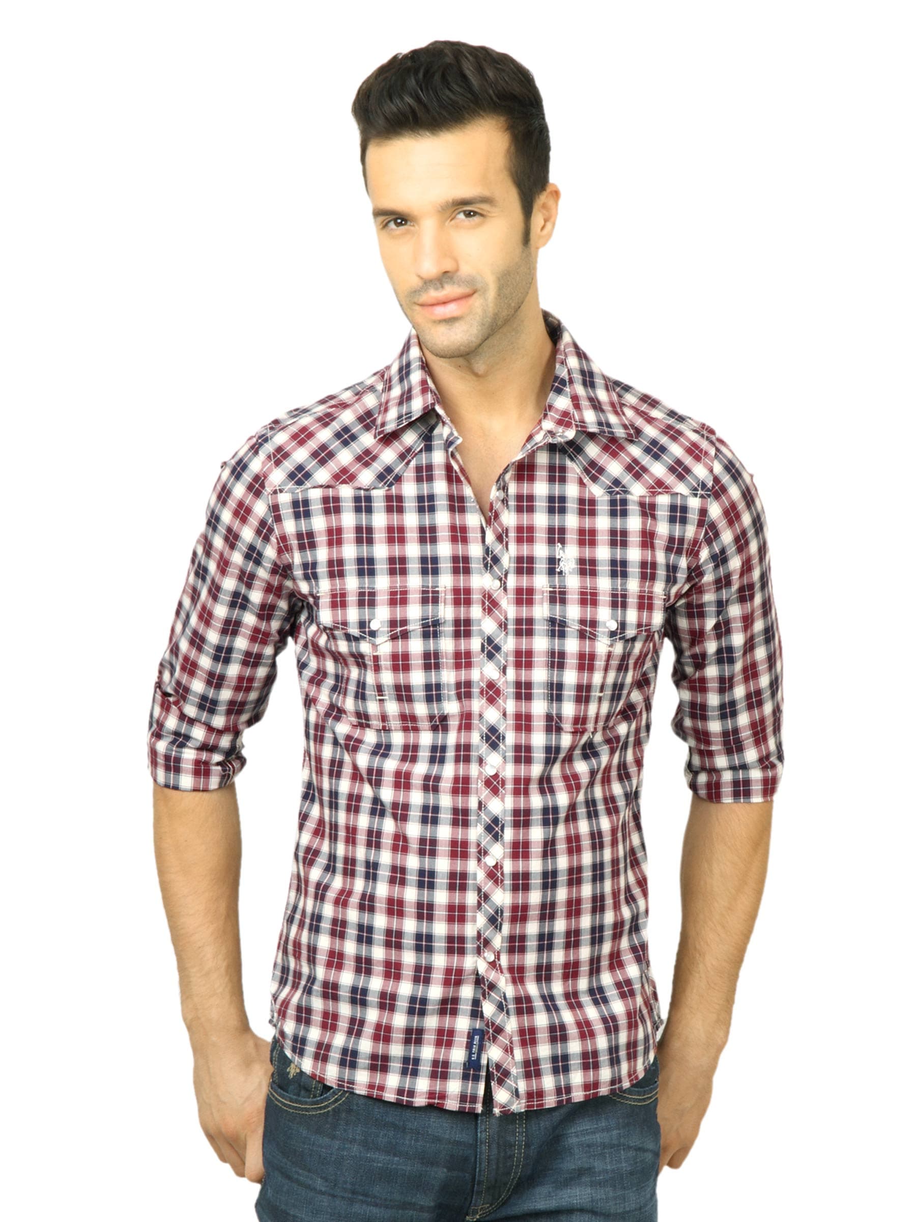 U.S. Polo Assn. Men Check Red Shirt