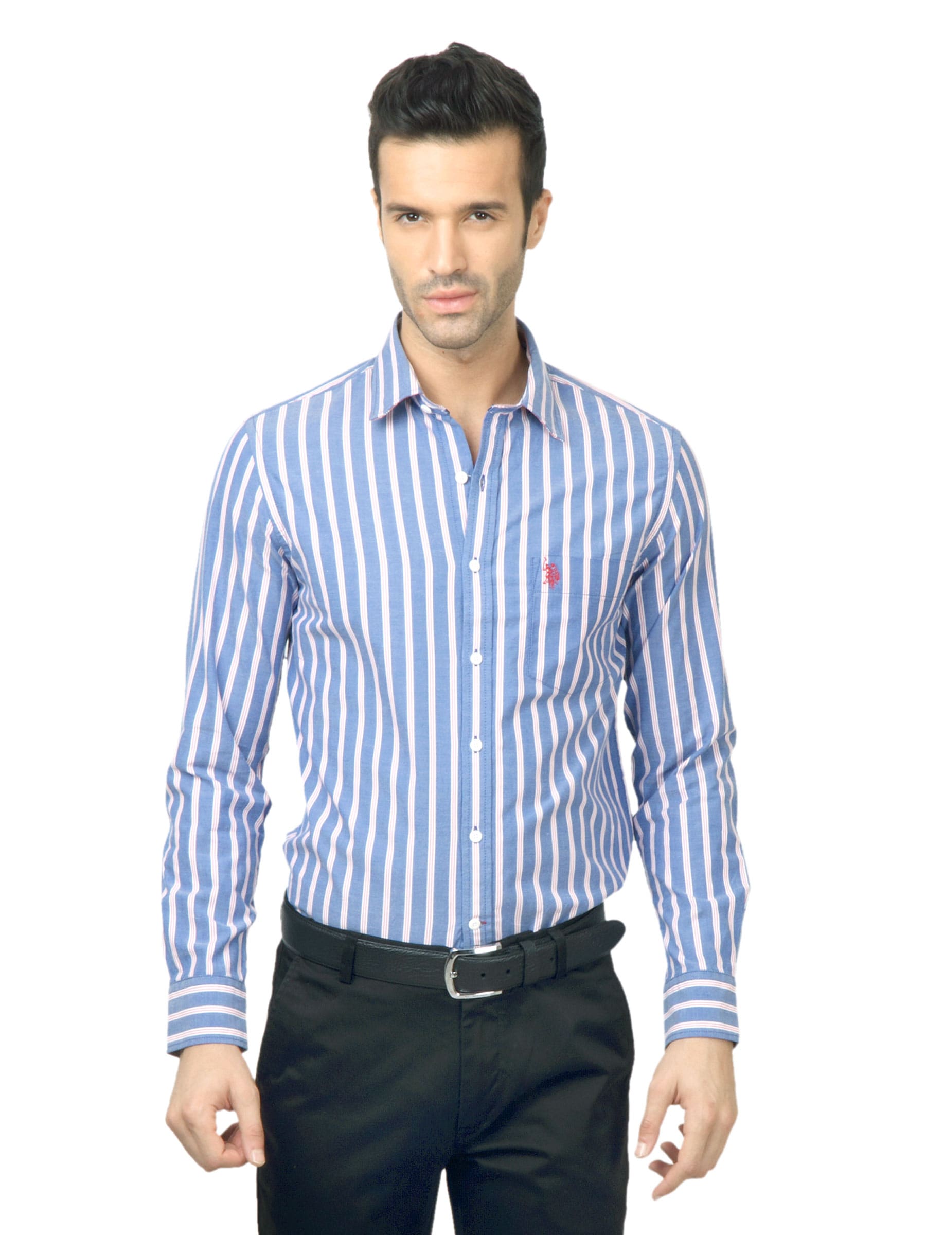 U.S. Polo Assn. Men Striped Blue Shirt