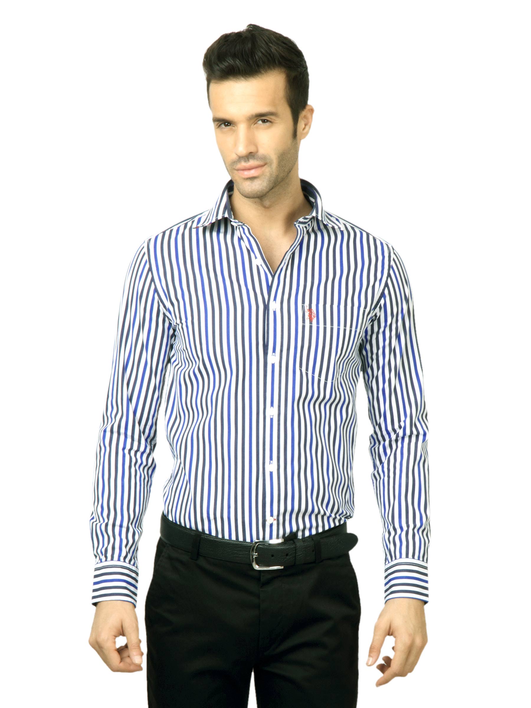 U.S. Polo Assn. Men Striped Blue Shirt