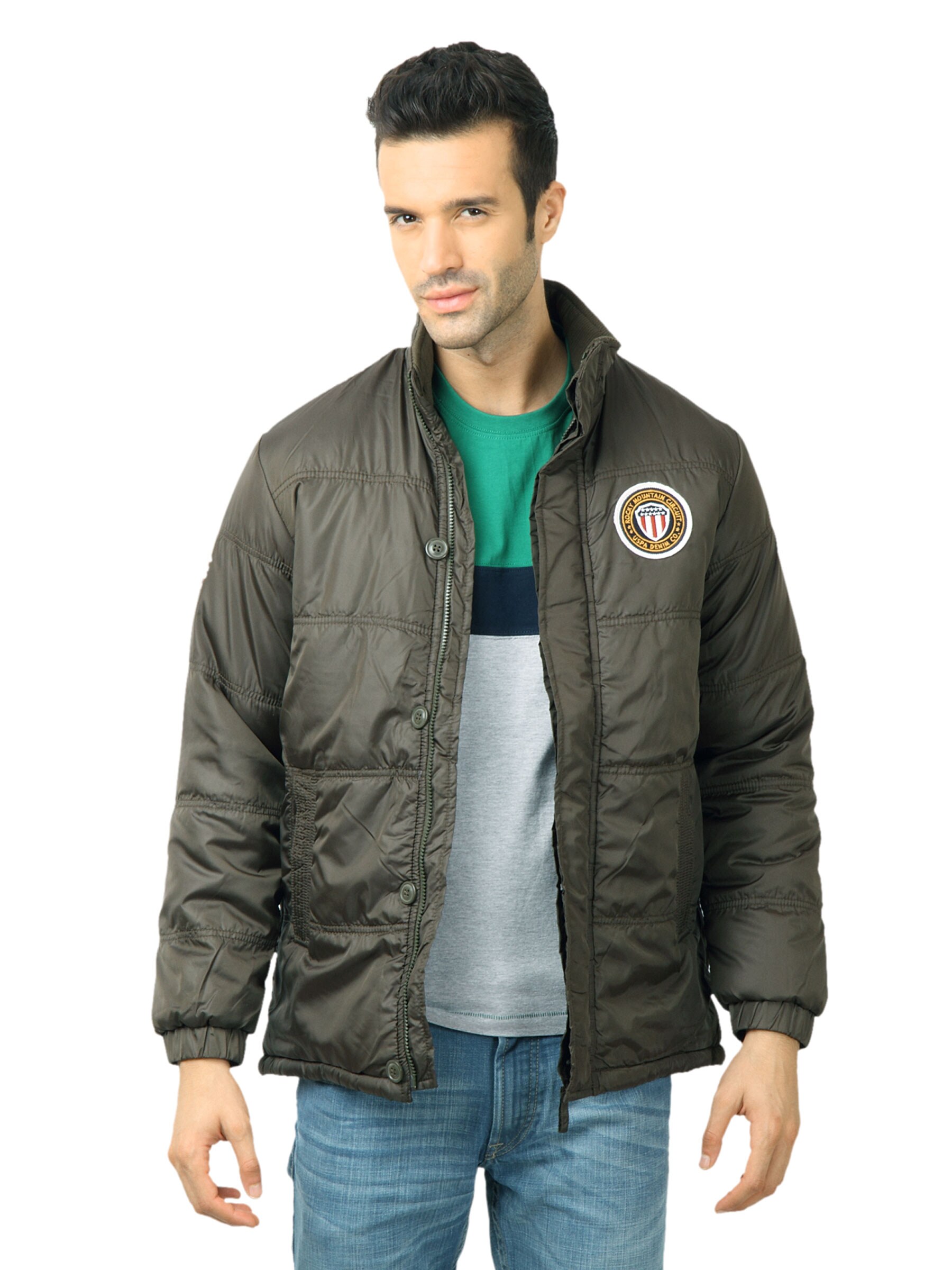 U.S. Polo Assn. Men Solid Olive Jackets