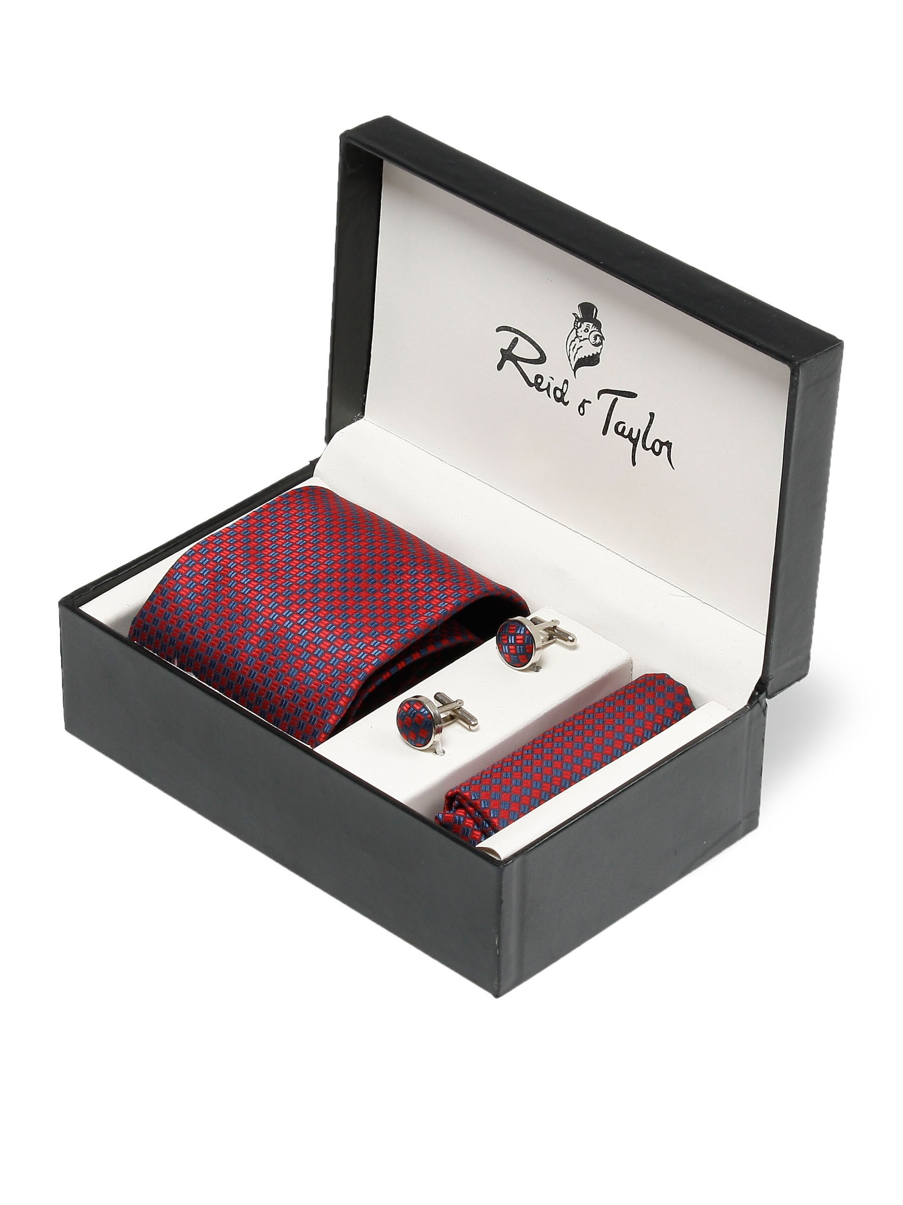 Reid & Taylor Men Formal Blue  Tie+Cufflink+Pocket square - Combo Pack