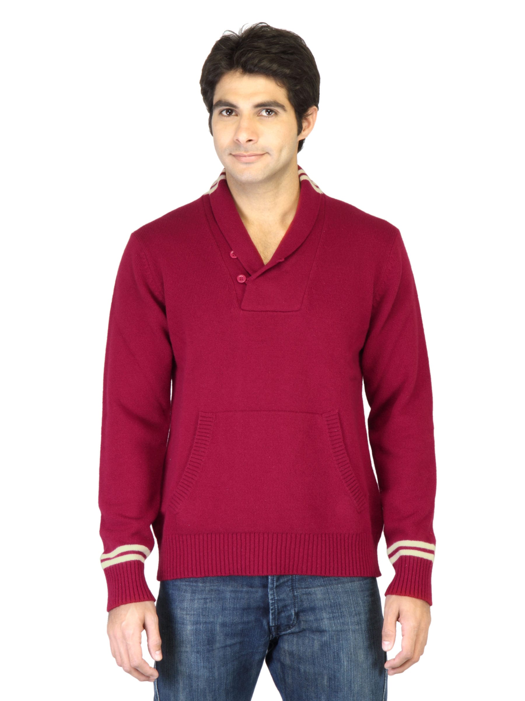 United Colors of Benetton Men Maroon Sweaters
