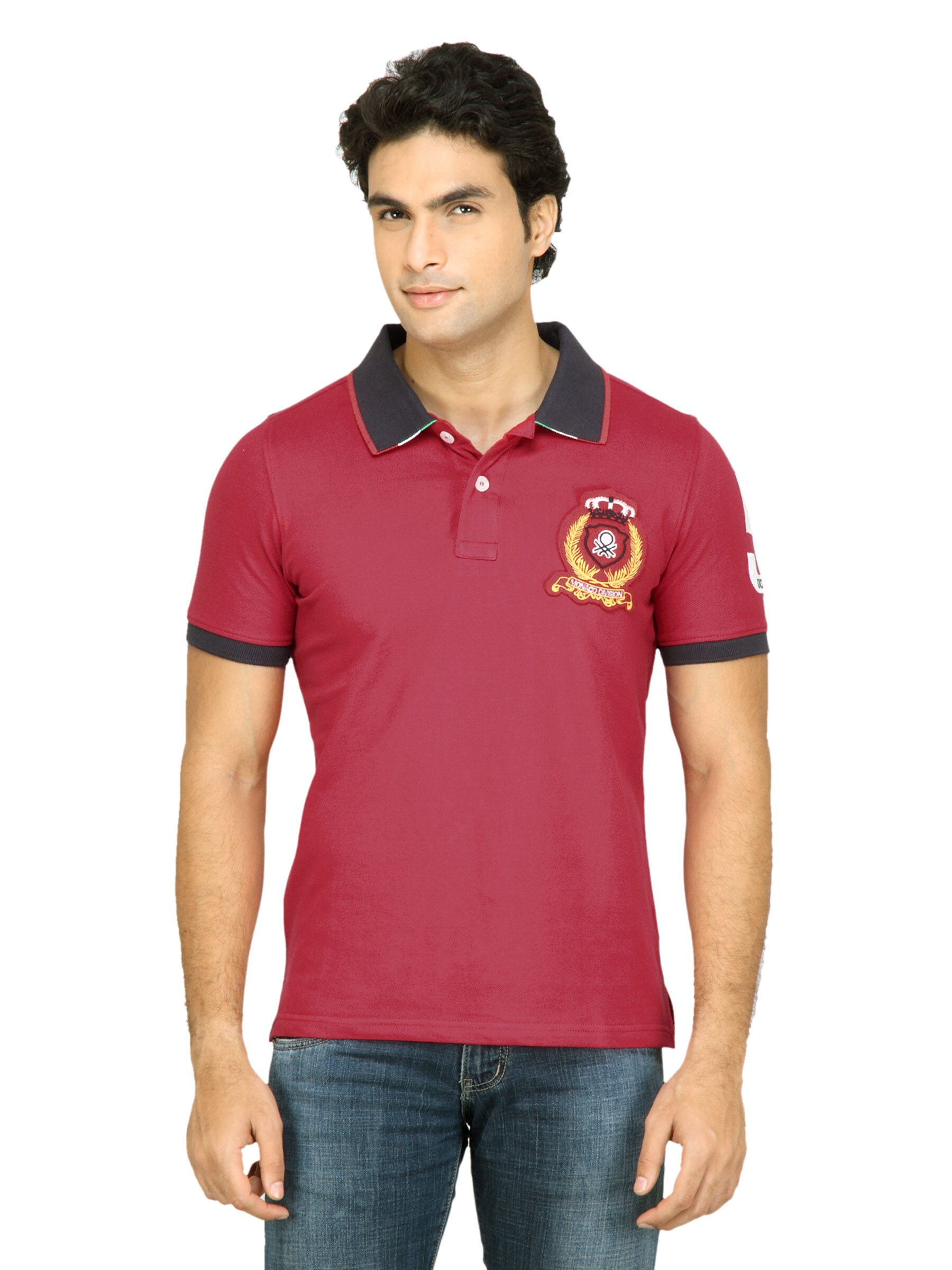 United Colors of Benetton Men Red Polo TShirt