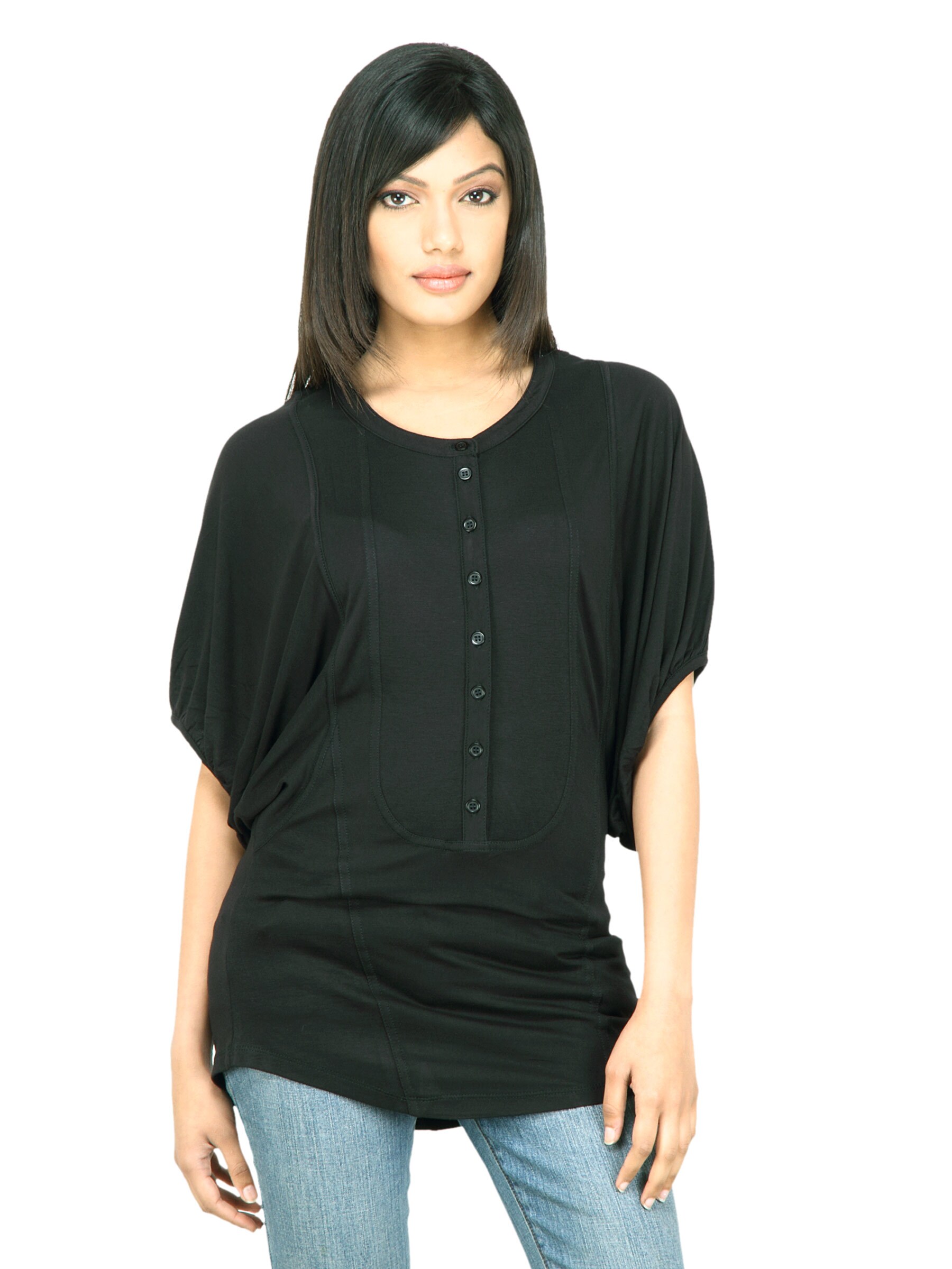 United Colors of Benetton Women Solid Black Top