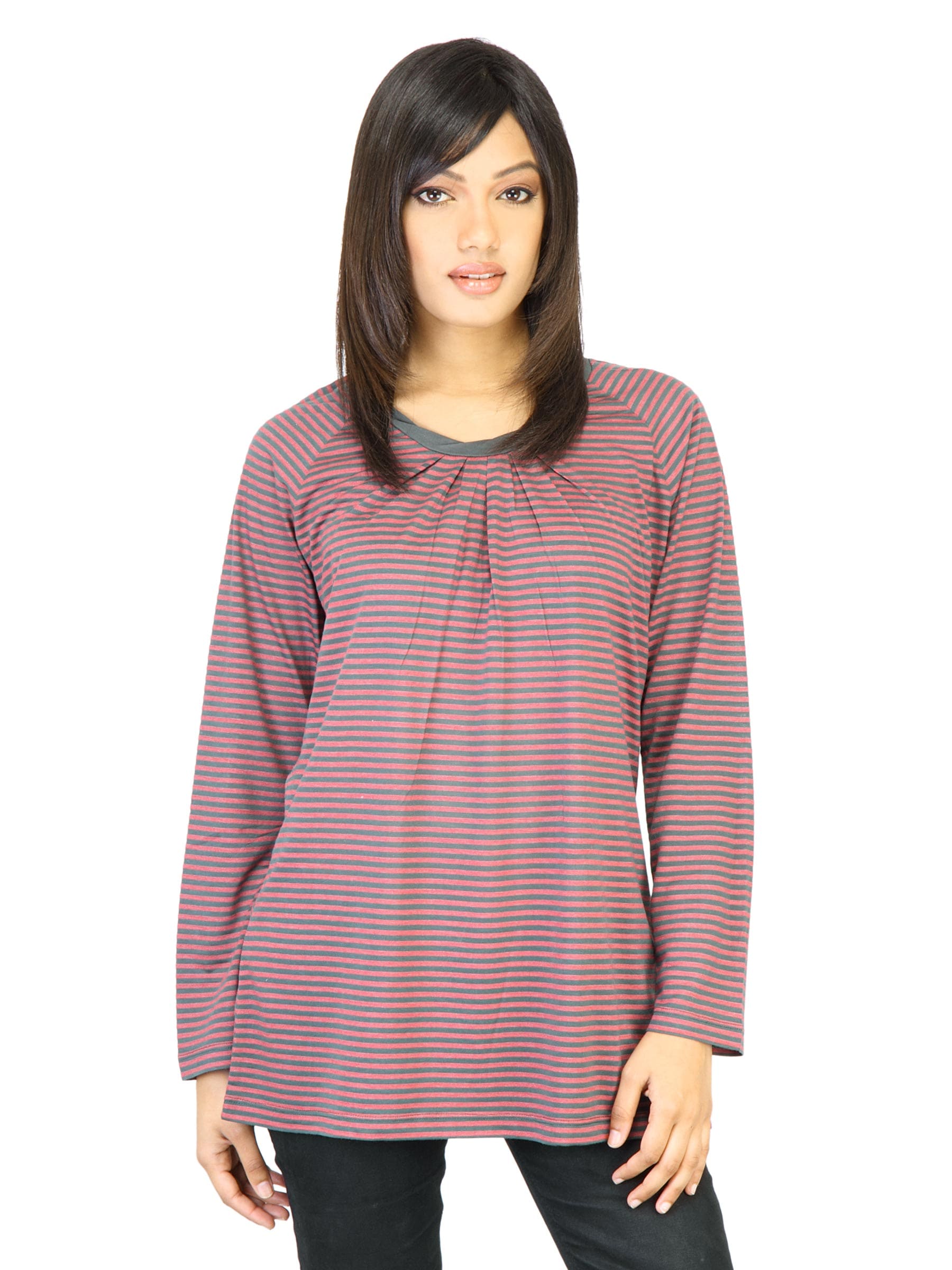 United Colors of Benetton Women Red Striped Top