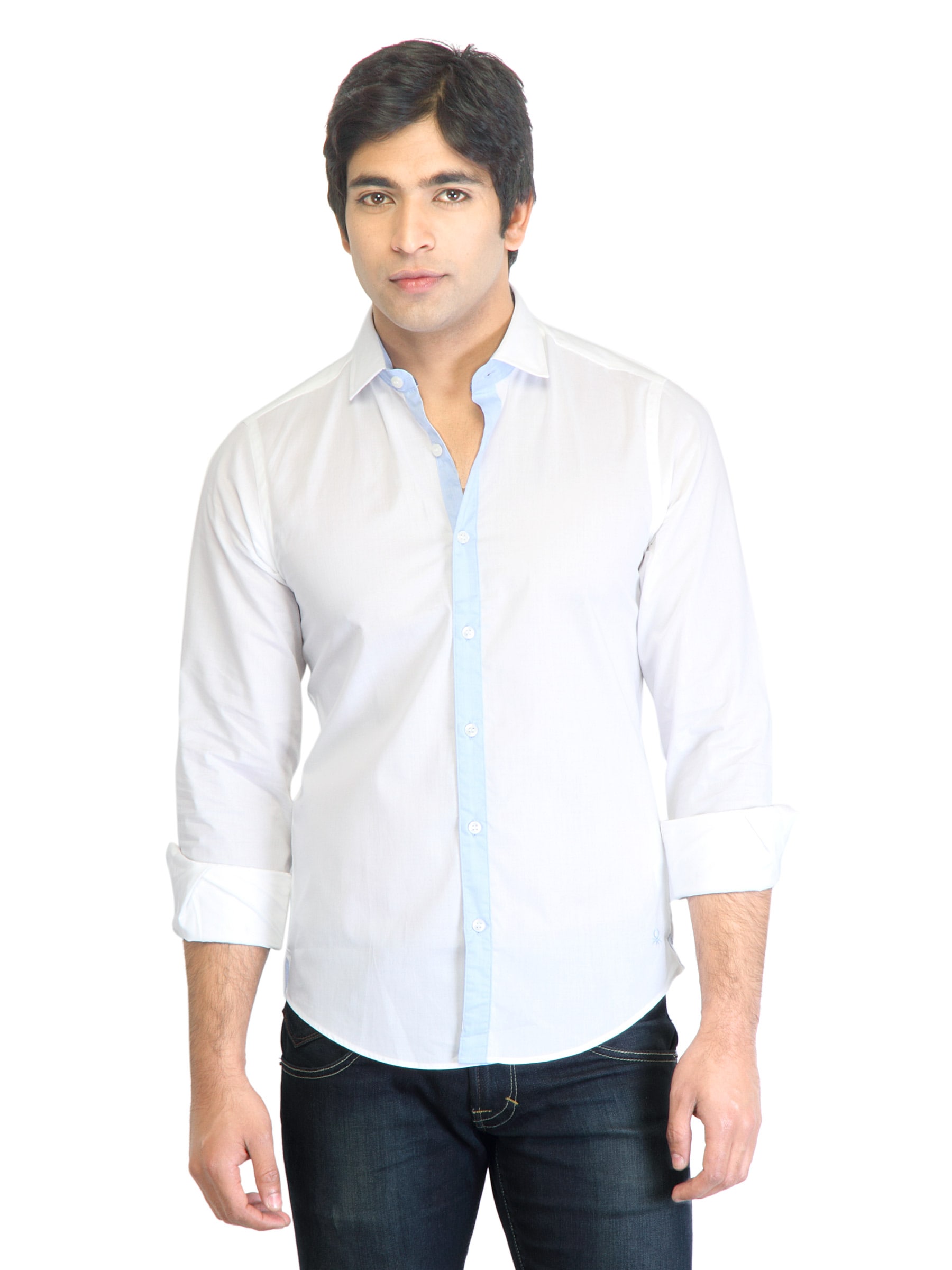 United Colors of Benetton Men Solid White Shirt