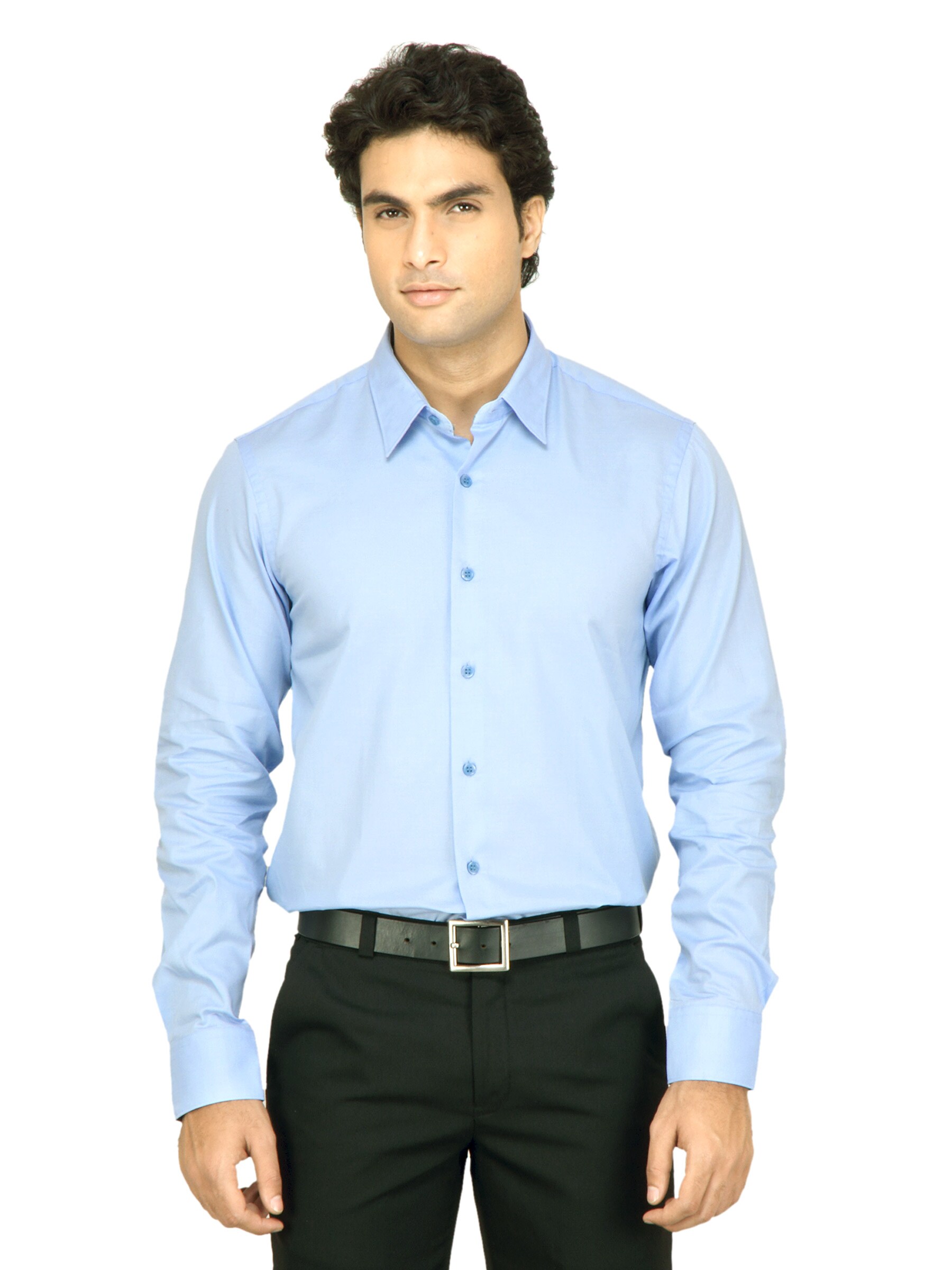 United Colors of Benetton Men Solid Blue Shirt