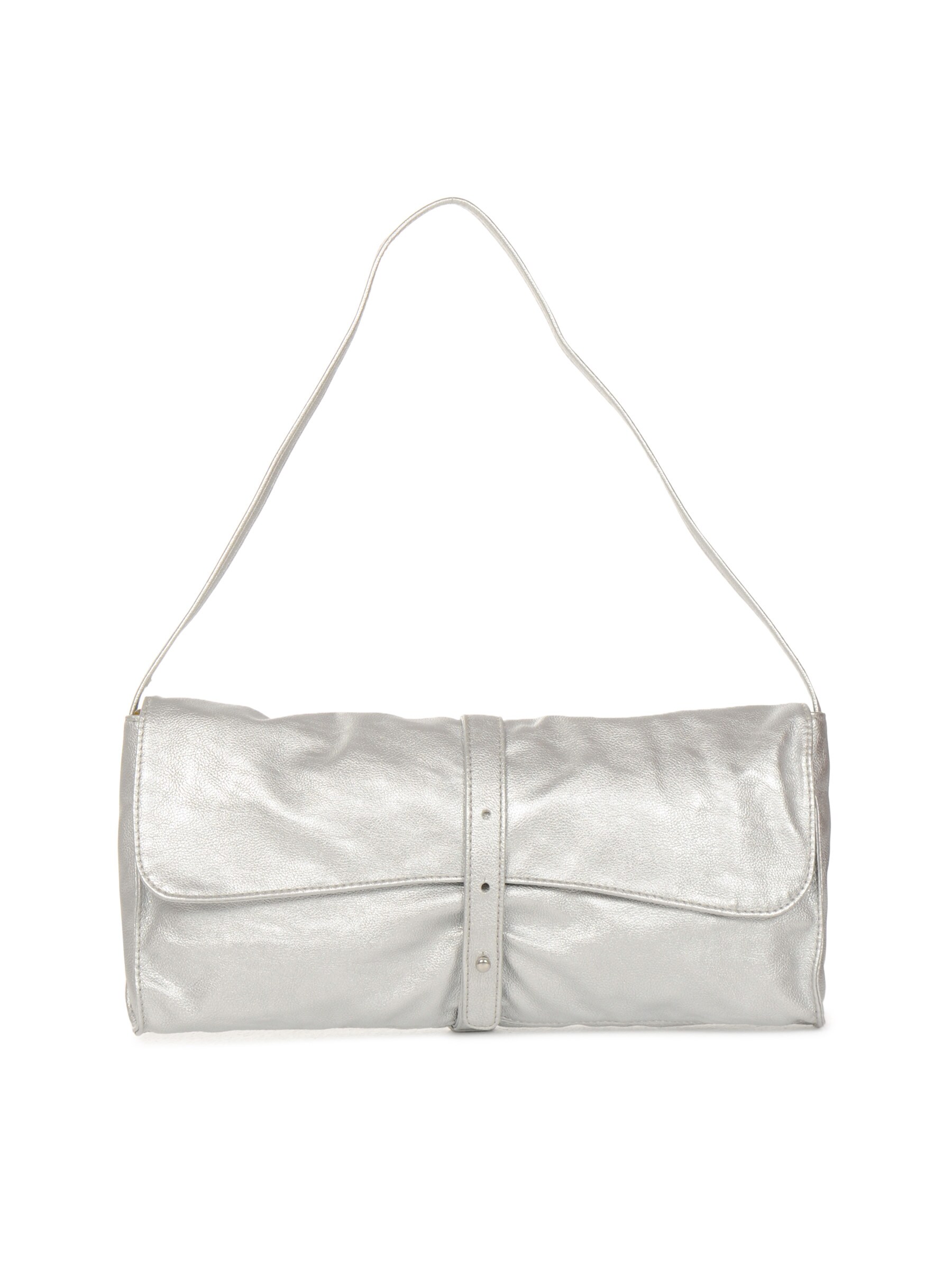 United Colors of Benetton Women Solid Silver Handbags