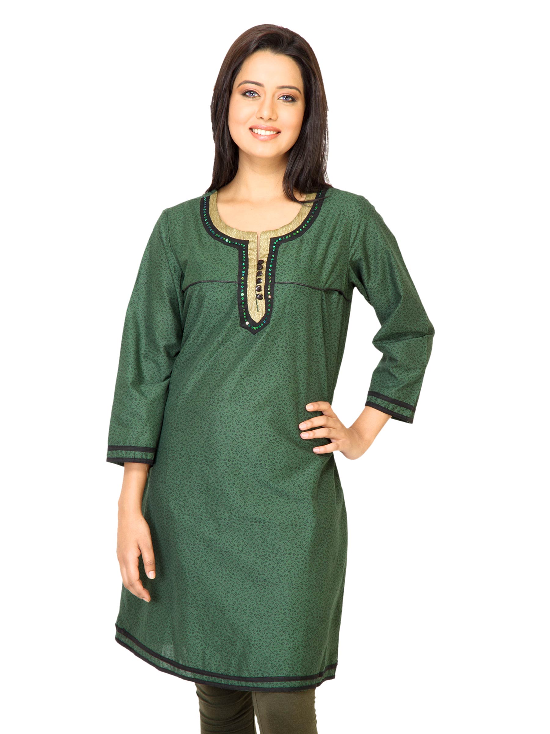 Diva Women Printed Green Kurta