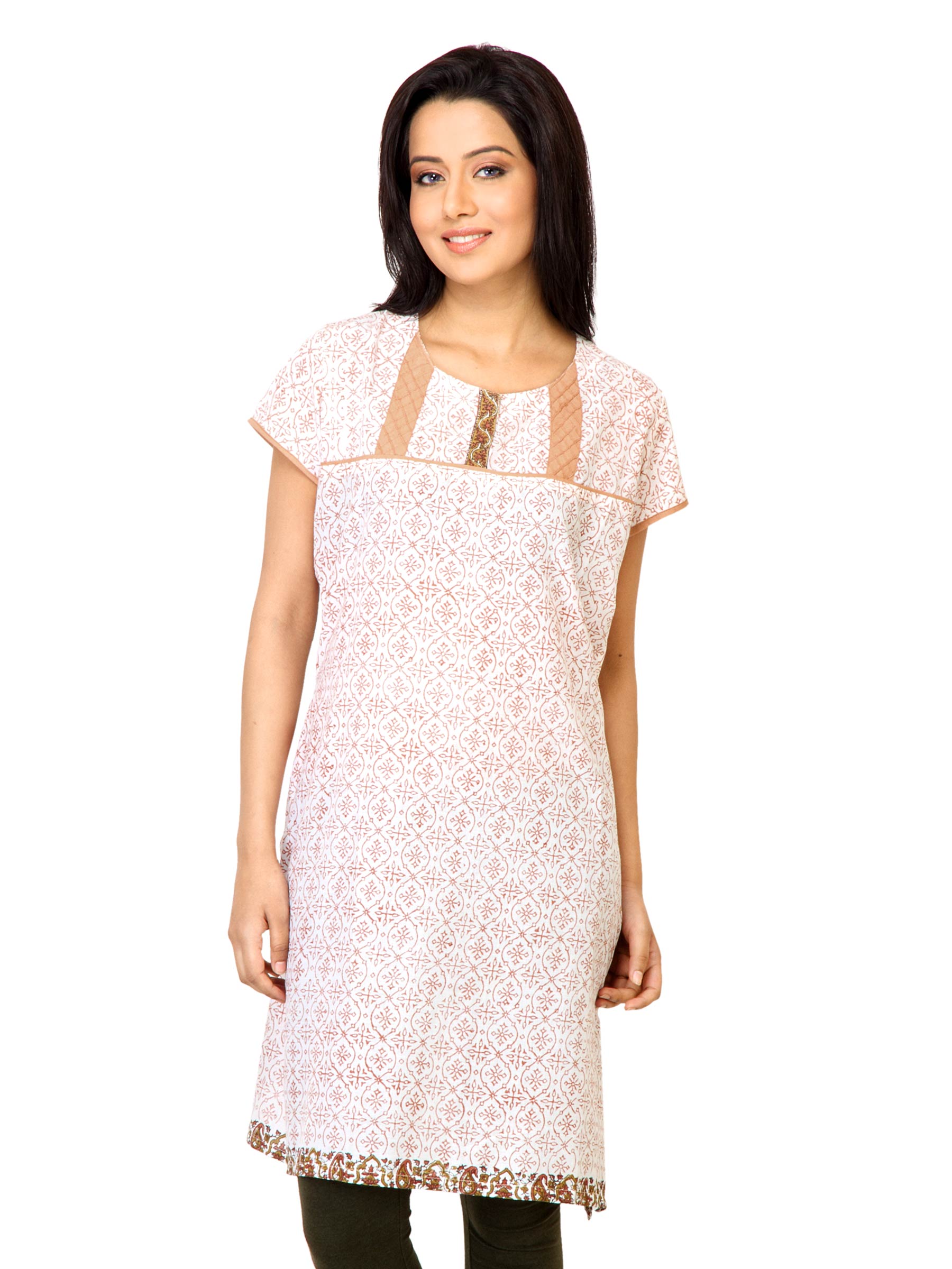 Diva Women Printed White Kurta