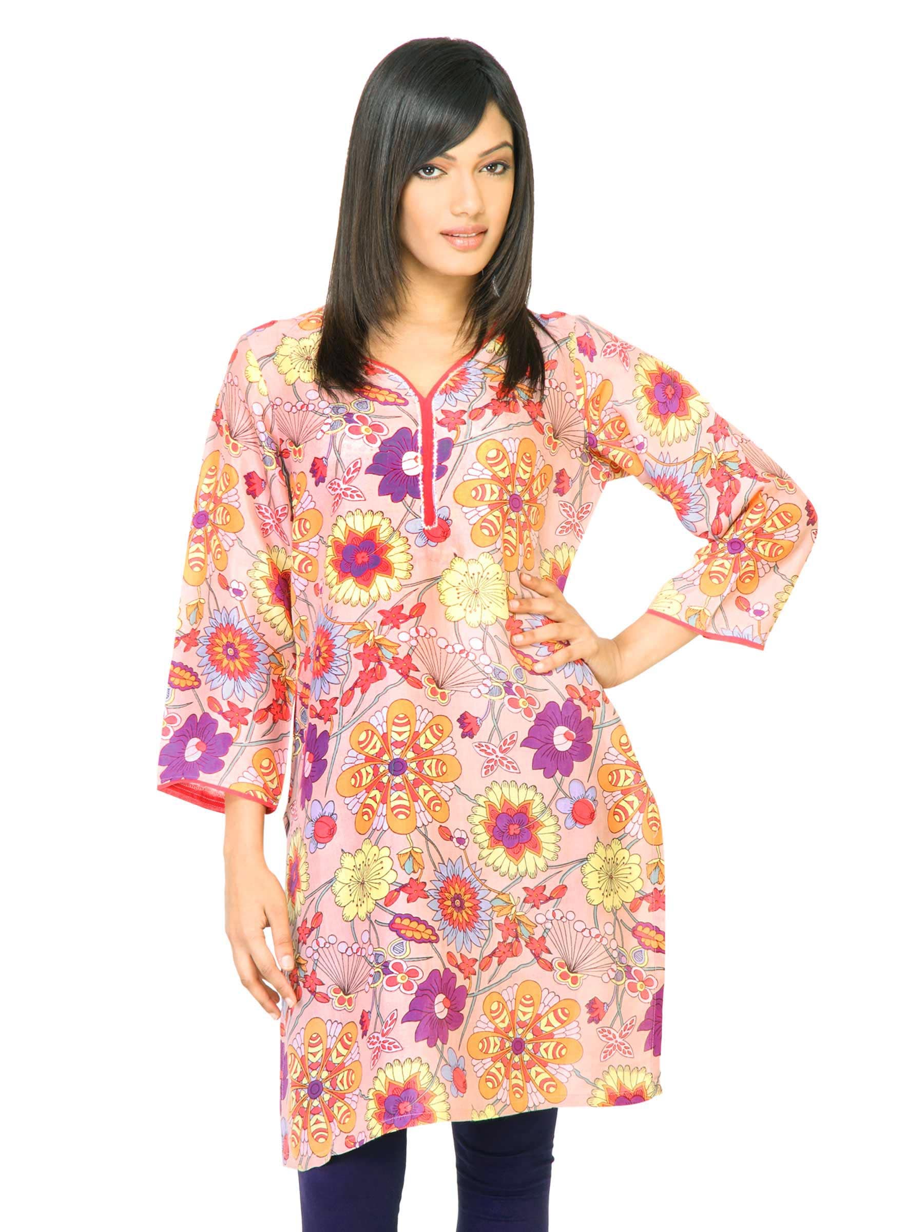 Diva Women Printed Pink Kurta